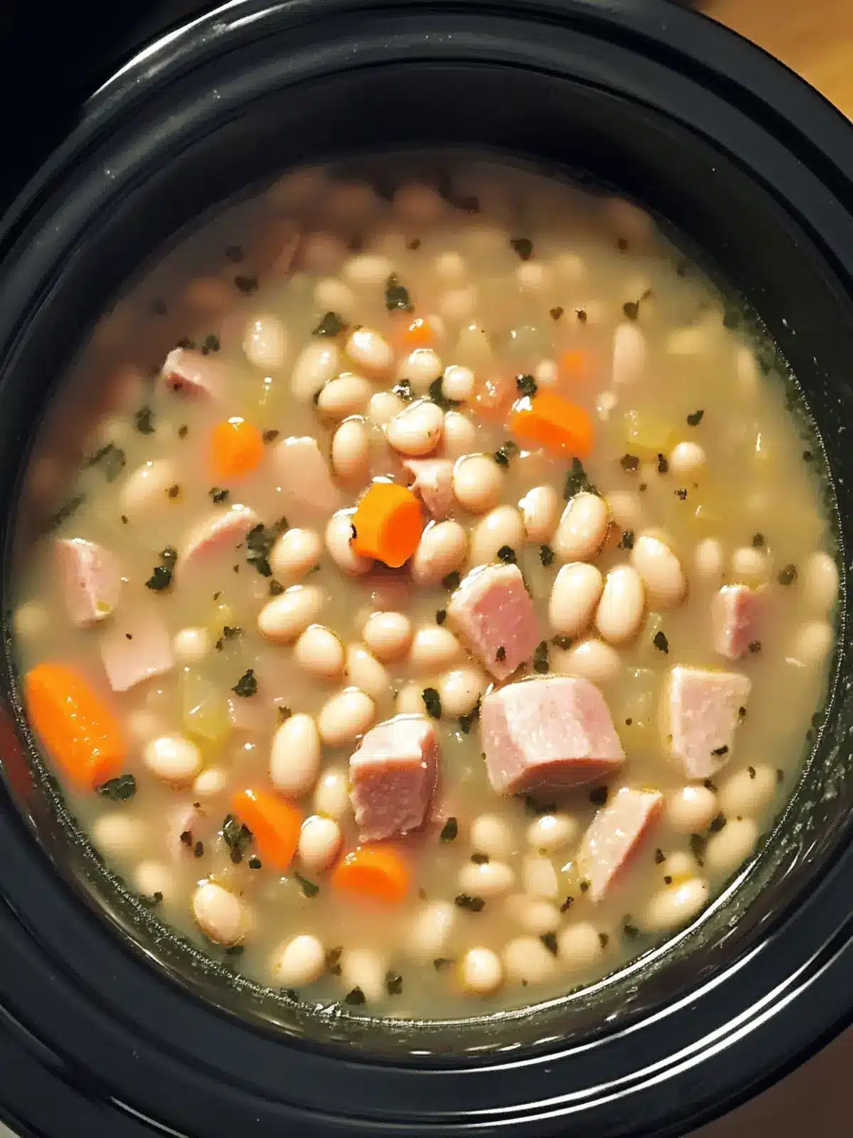 Crockpot White Bean and Ham Soup