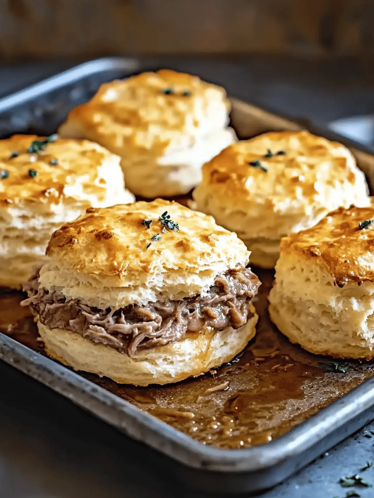 Baked French Dip Biscuits
