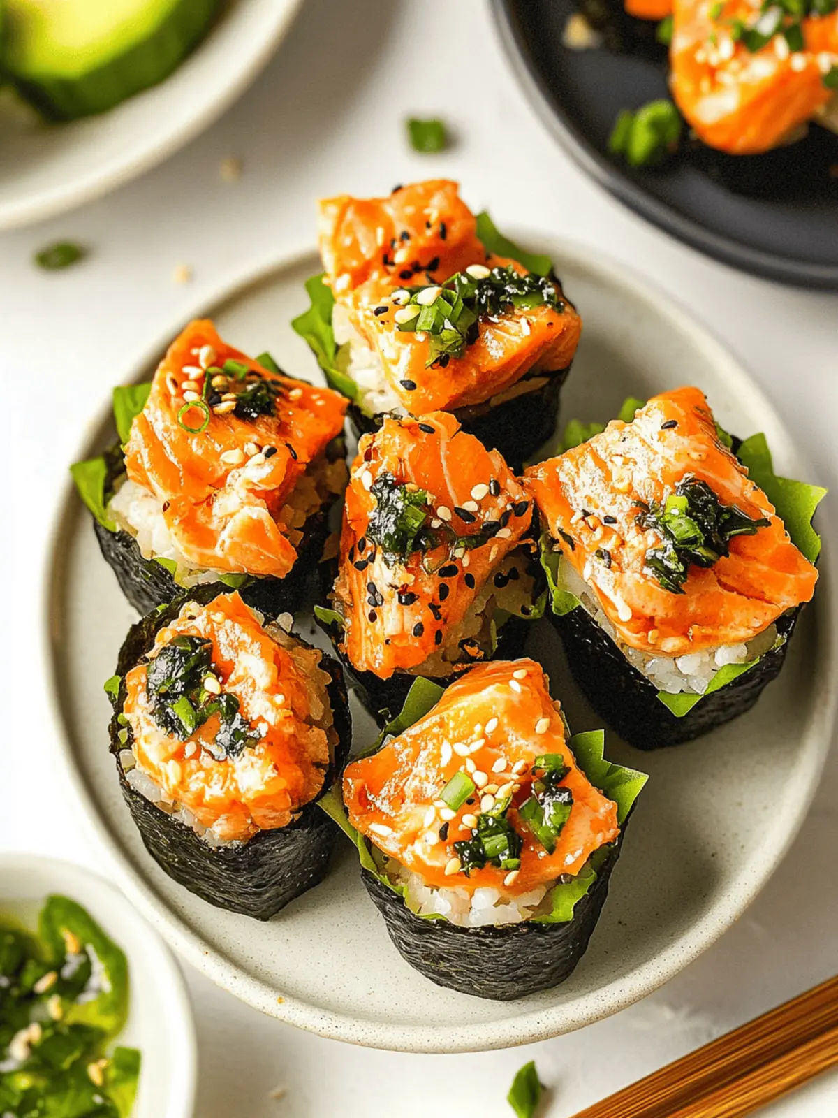 Baked Salmon Sushi Cups