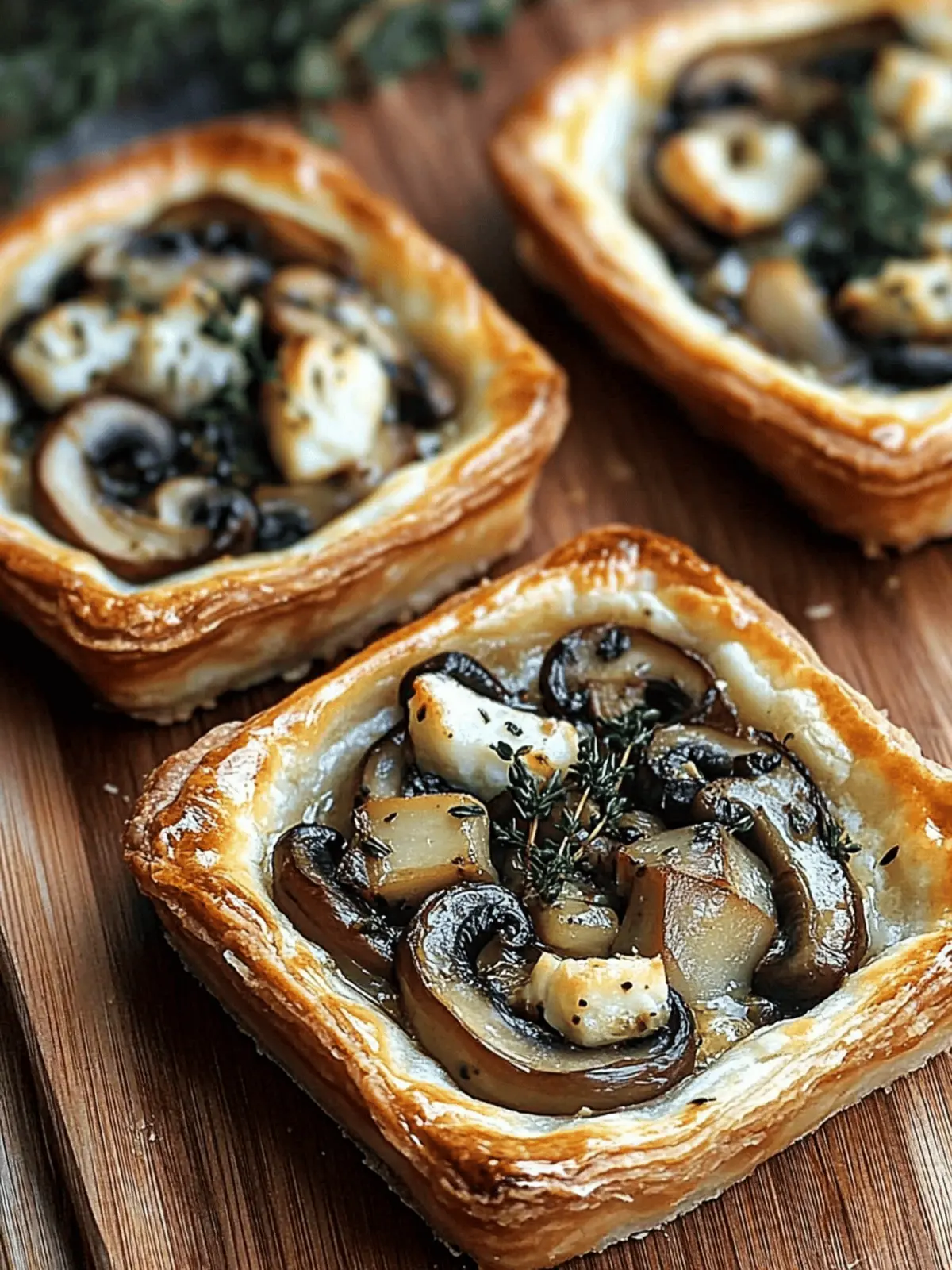 Mushroom Shallot Herbed Goat Cheese Tarts