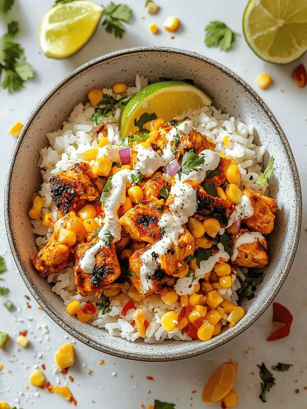 Street Corn Chicken Rice Bowl