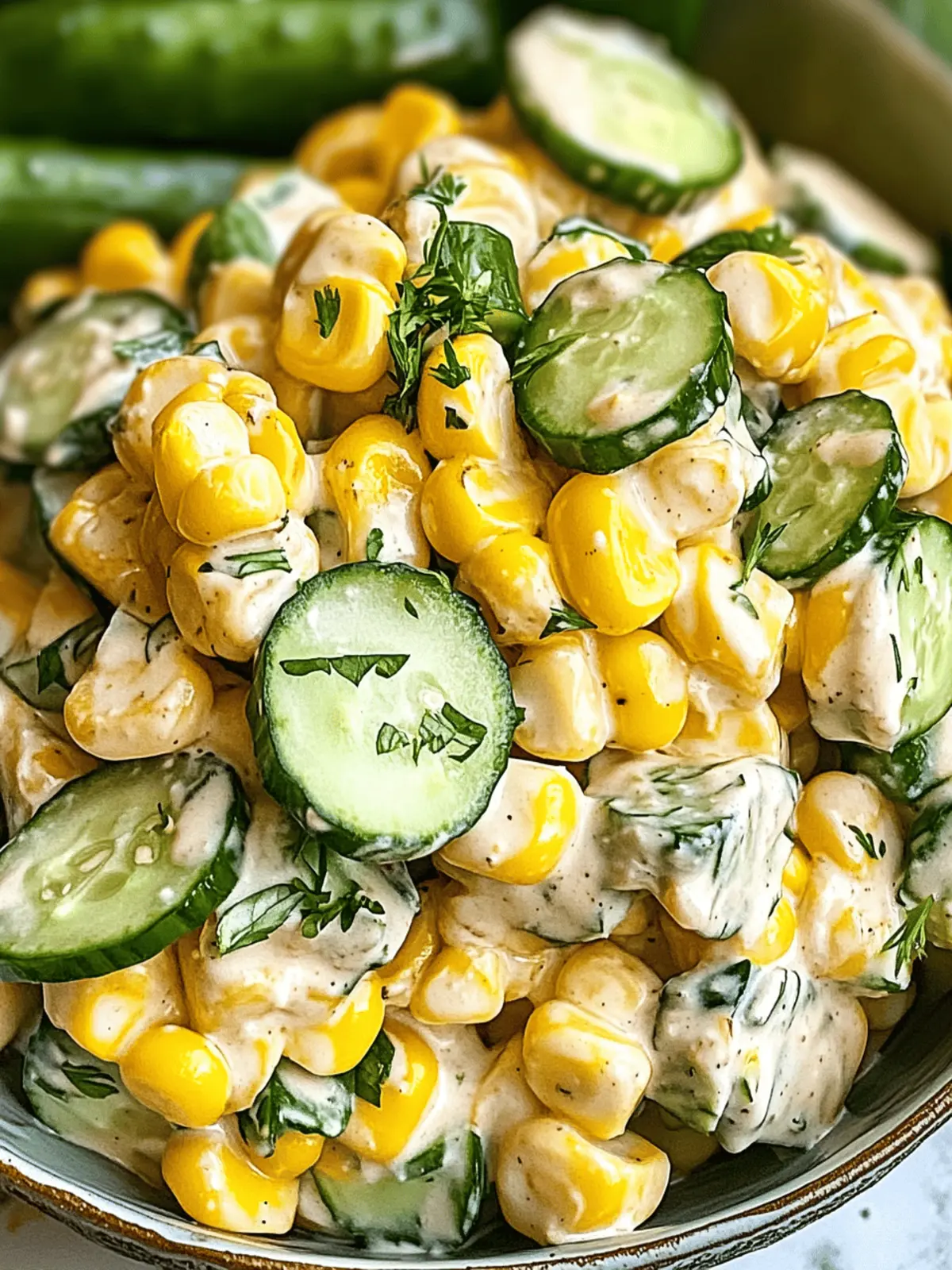 Street Corn Creamy Cucumber Salad
