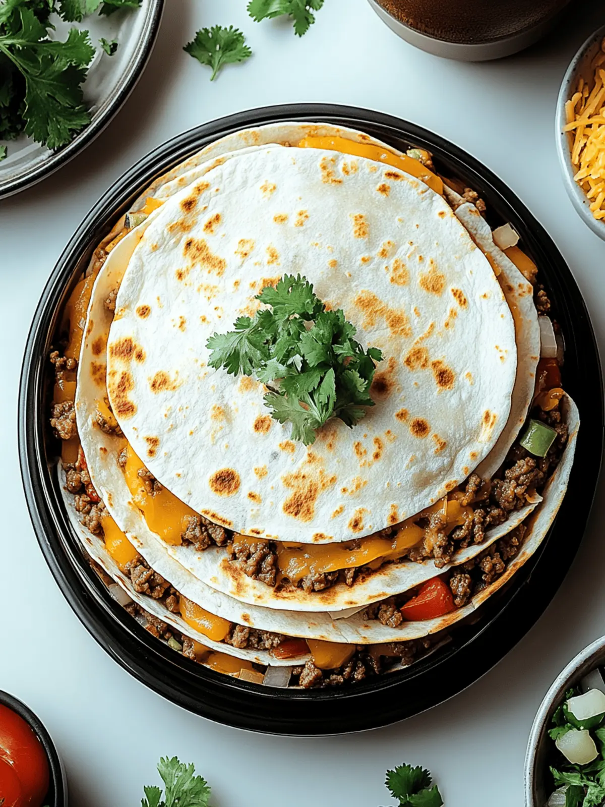 Cheesy Ground Beef Quesadillas