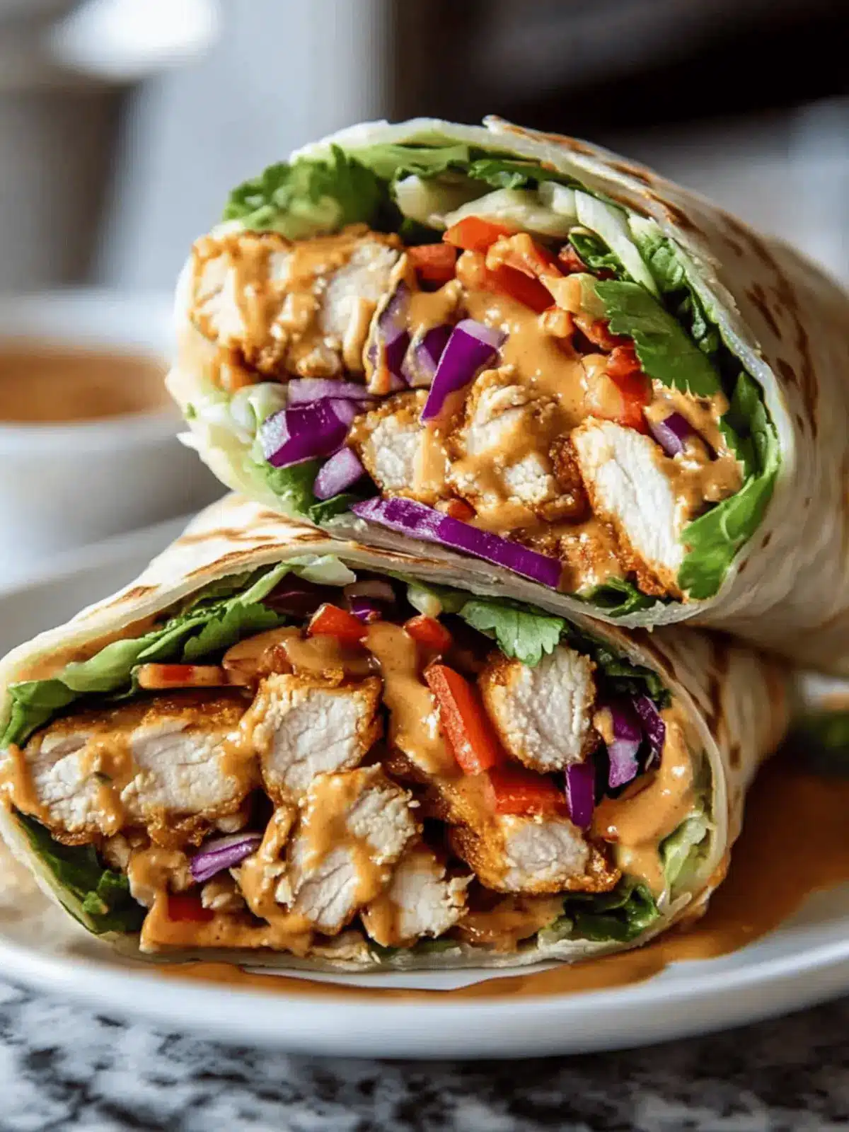 Thai Peanut Chicken Wraps