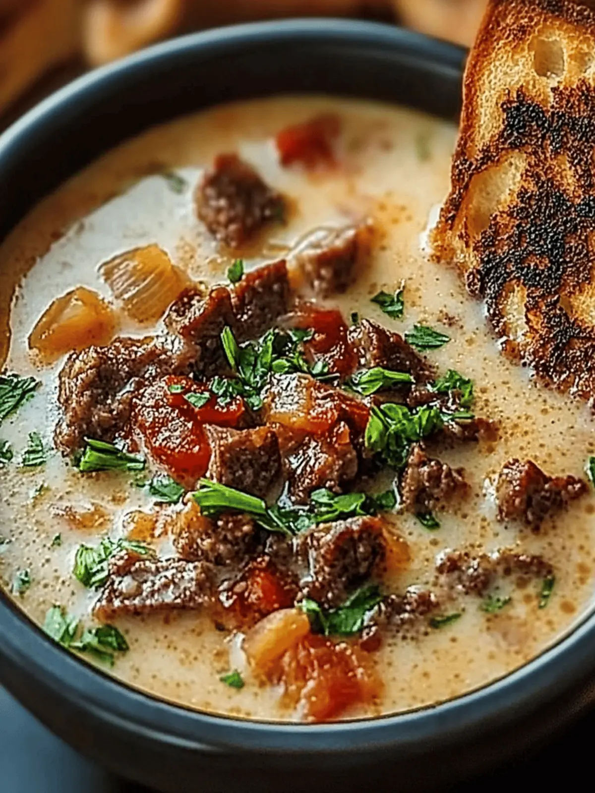 Philly Cheesesteak Soup