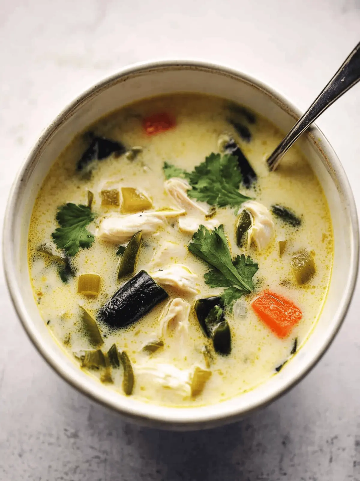 Creamy Chicken Poblano Soup