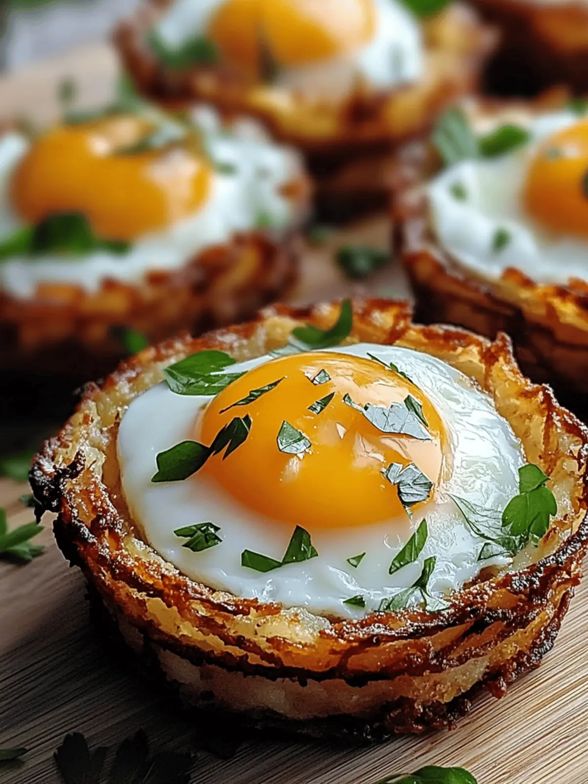 Eggs in Crispy Hash Brown Baskets