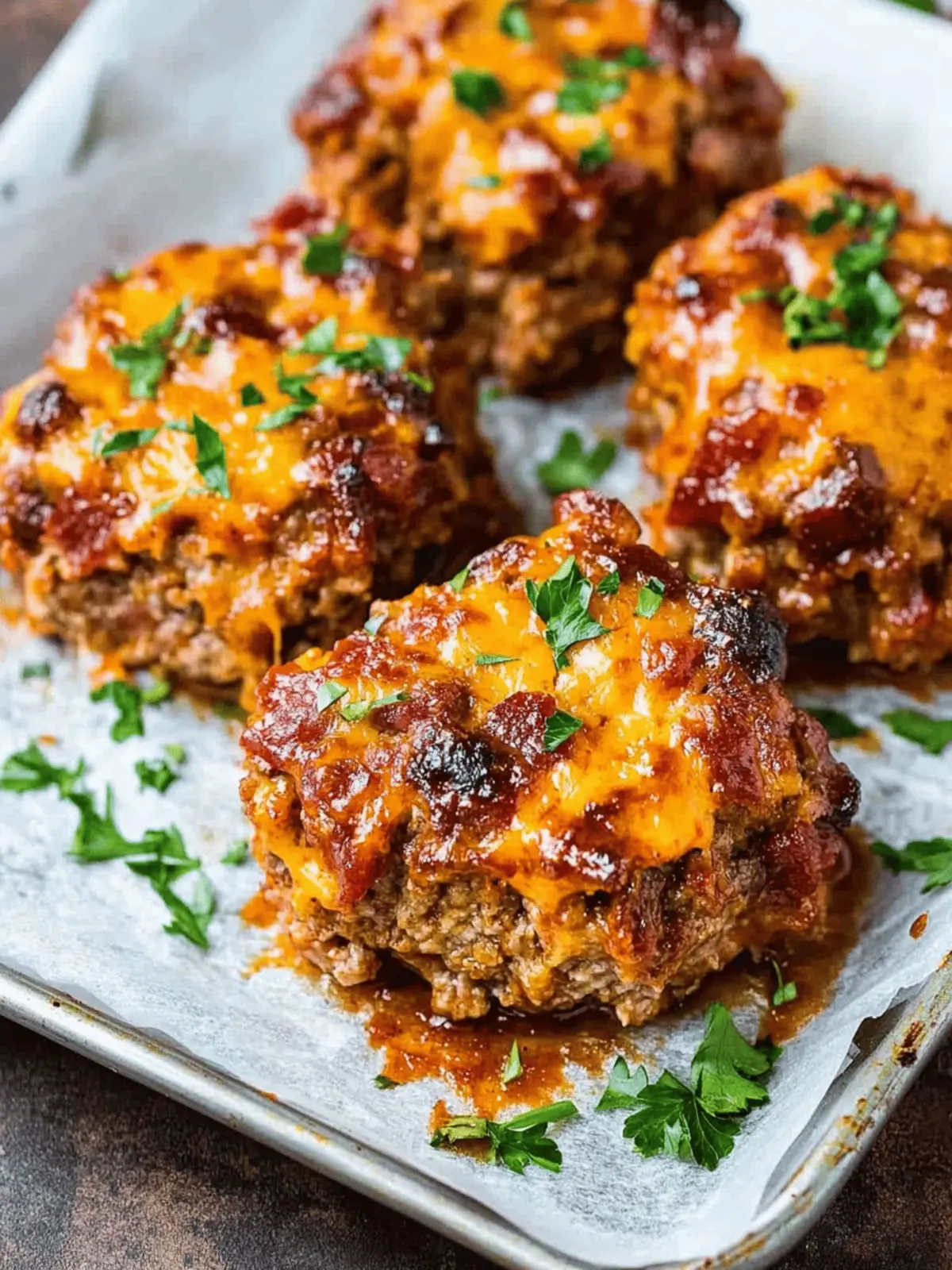 Mini BBQ Bacon Cheddar Meatloaf