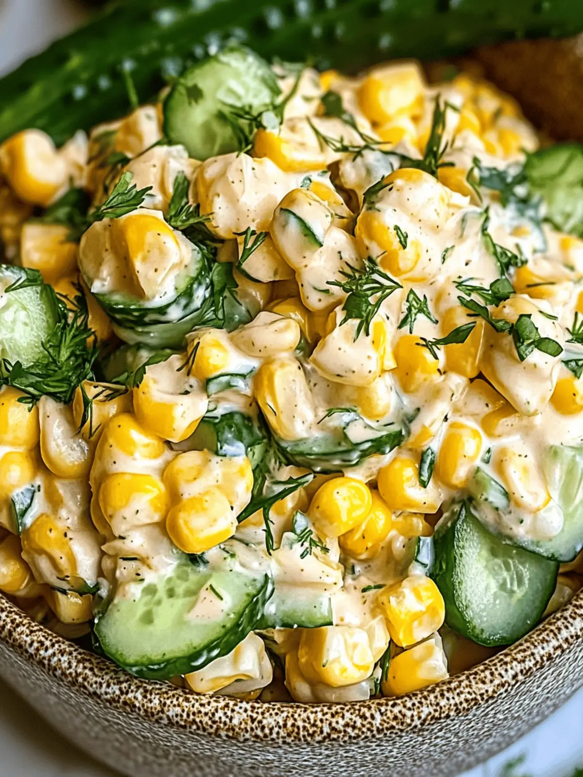 Street Corn Creamy Cucumber Salad
