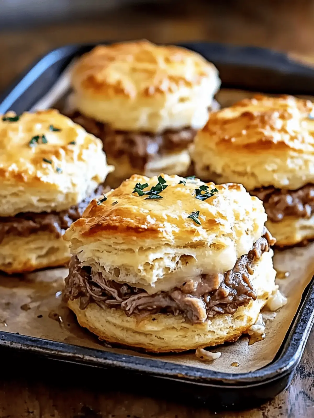 Baked French Dip Biscuits