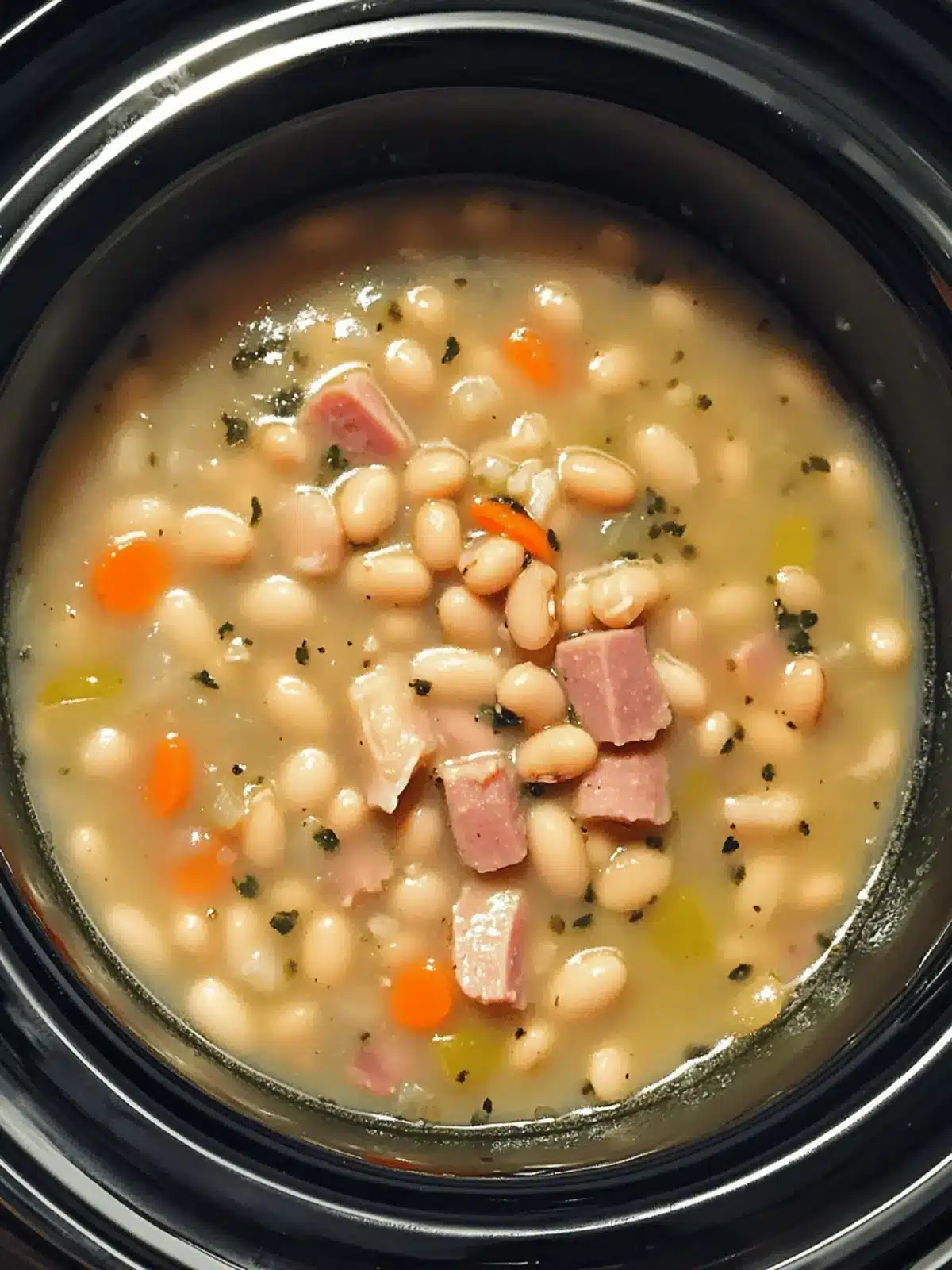 Crockpot White Bean and Ham Soup
