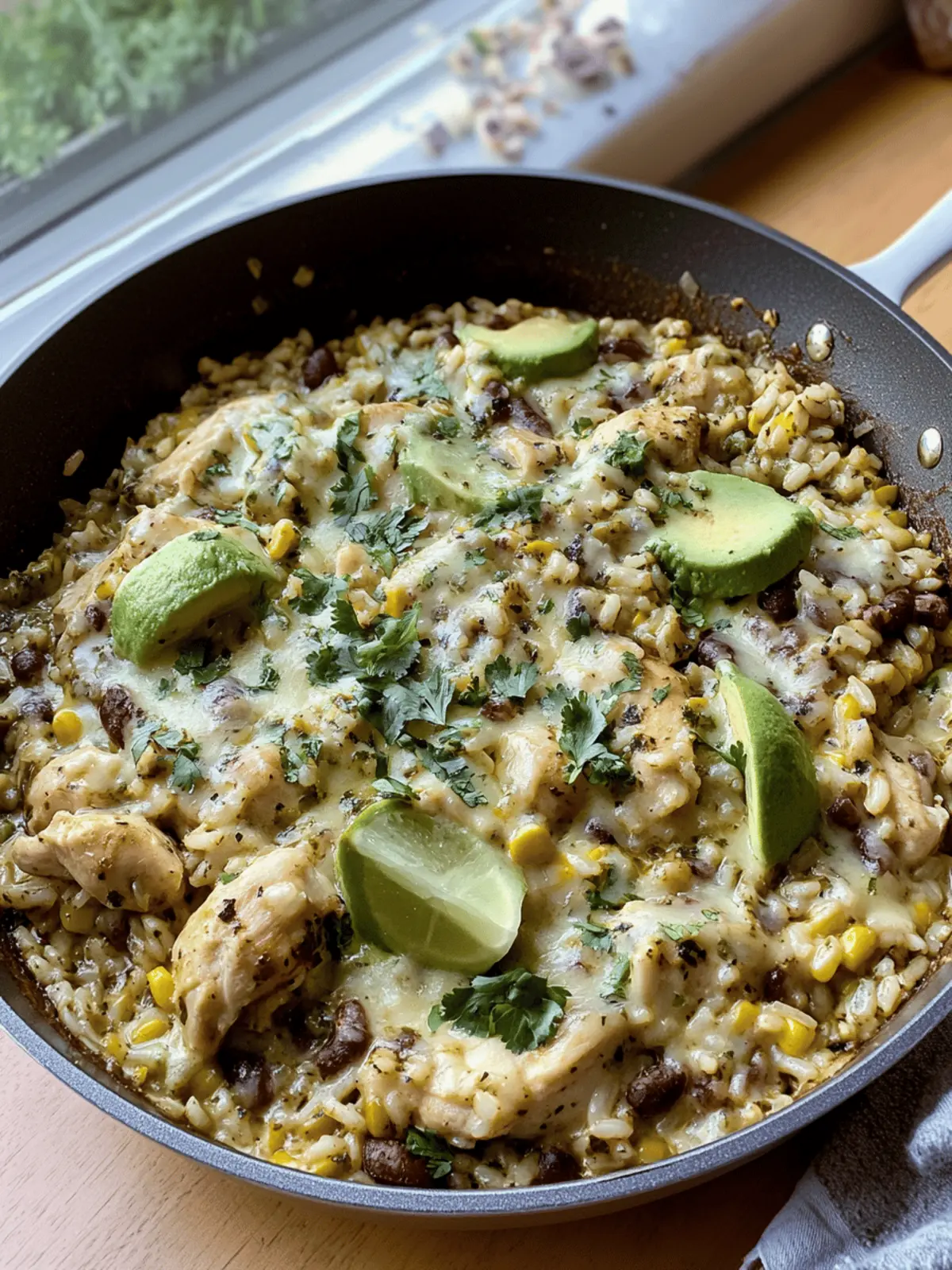 Salsa Verde Chicken & Rice Skillet