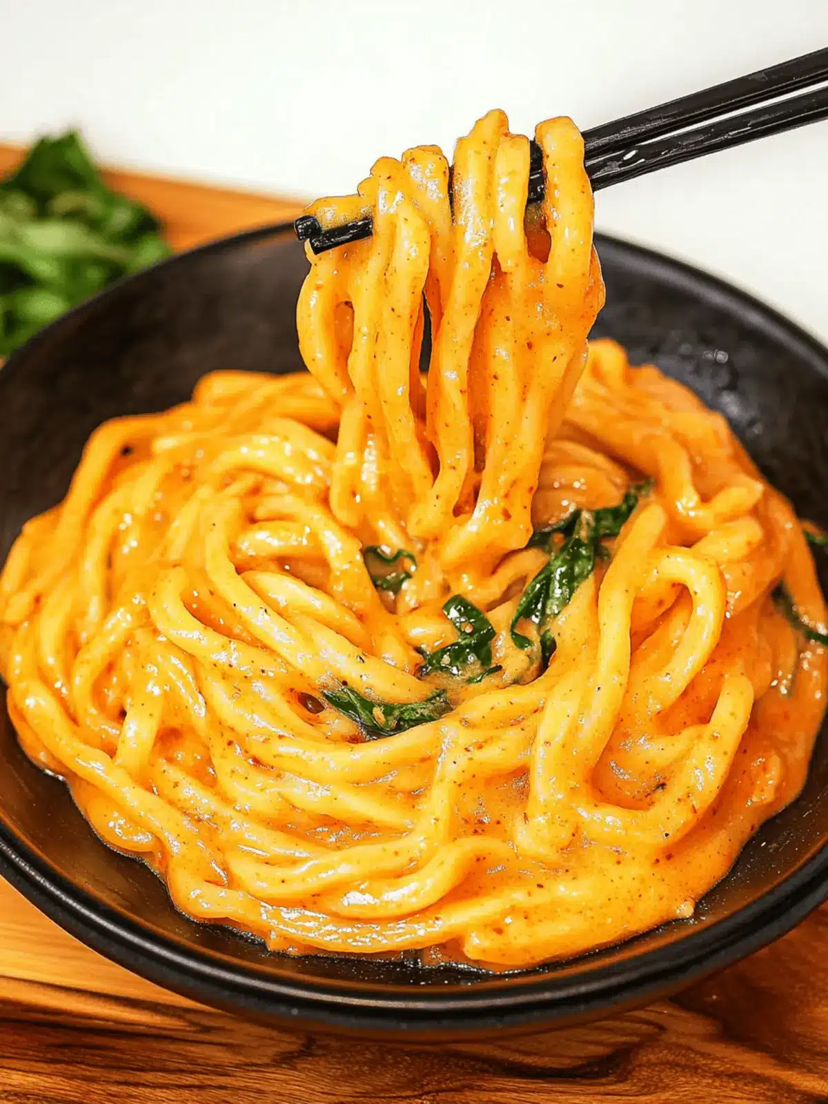 Creamy Gochujang Udon Noodles