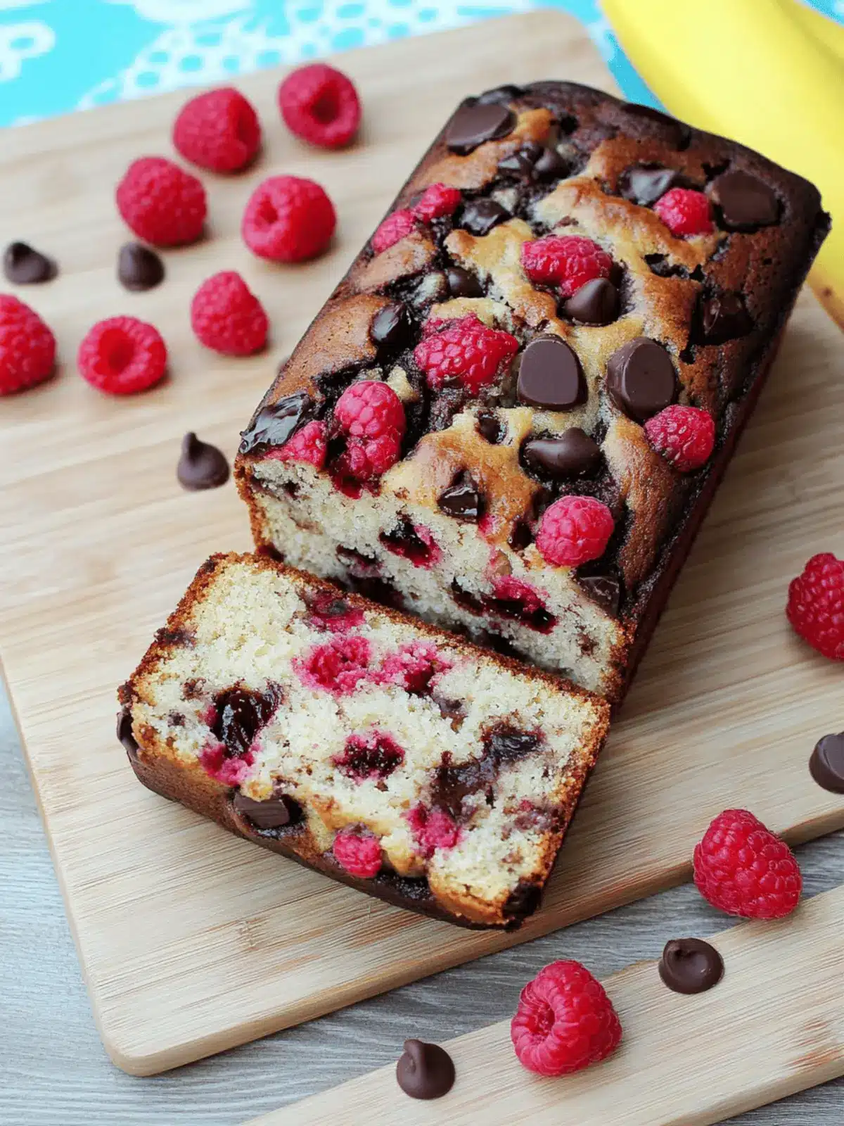 Raspberry Dark Chocolate Banana Bread