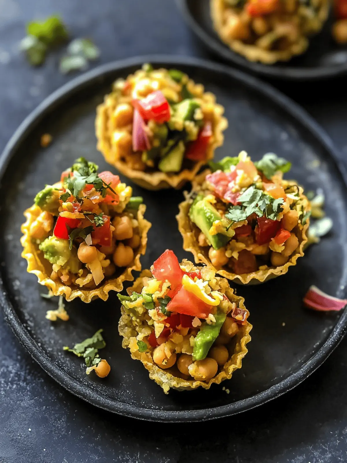 Chickpea Avocado Bhel Cups