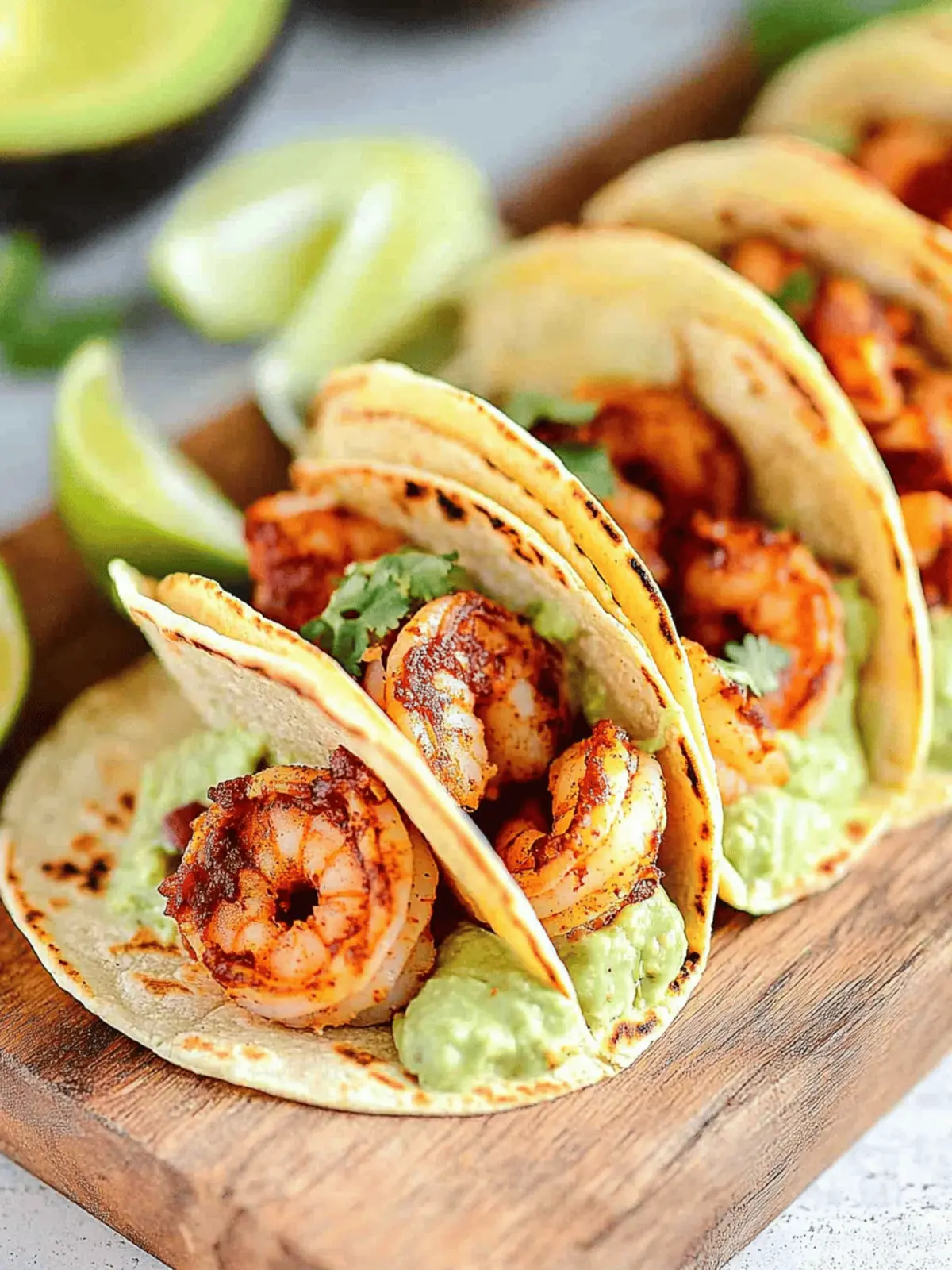 Savor Spicy Shrimp Tacos with Creamy Avocado Crema Delight 4 Spicy Shrimp Tacos with Avocado Crema