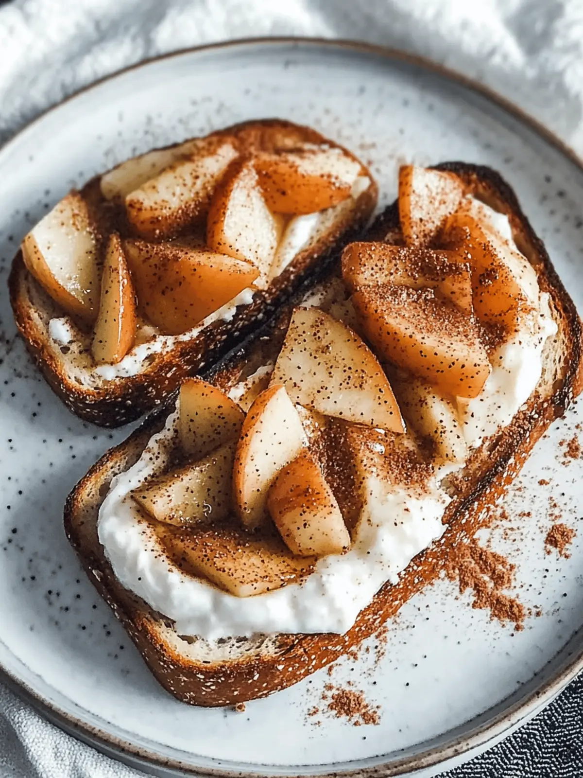 Sautéed Cinnamon Apples and Yogurt Toast