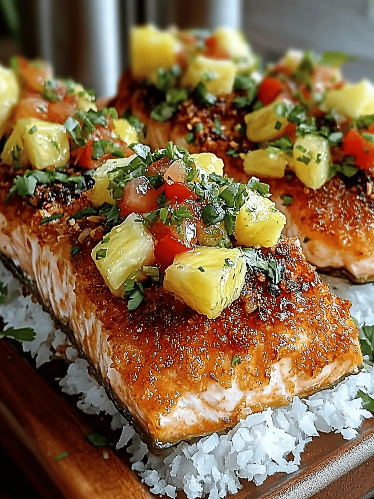 Coconut Crusted Salmon with Pineapple Salsa