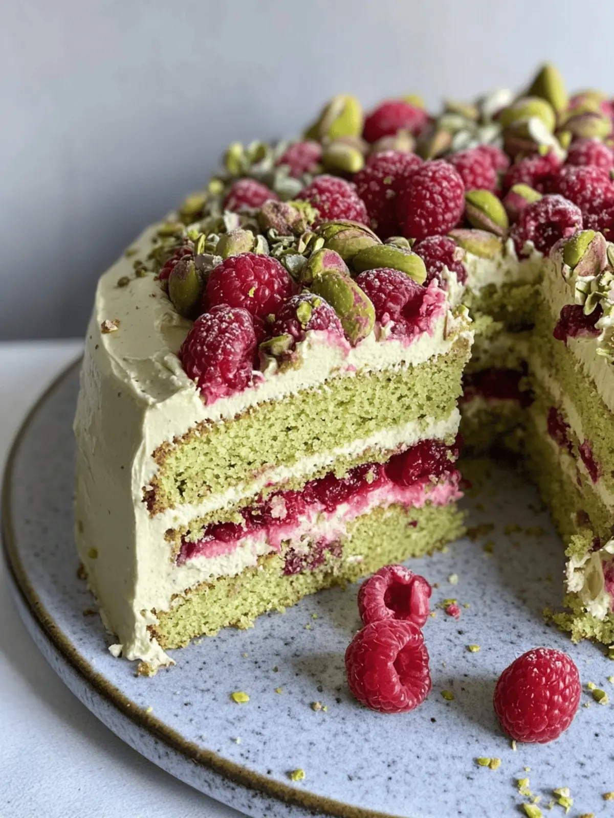 Pistachio Raspberry Cake
