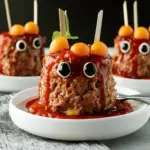 Mini Monster Meatloaf Halloween Dinner Recipe