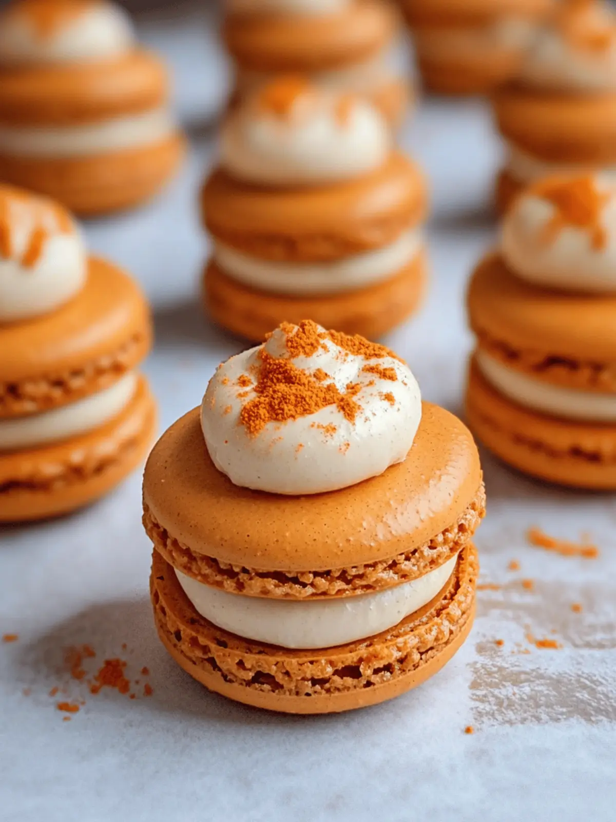 Pumpkin Pie Macarons