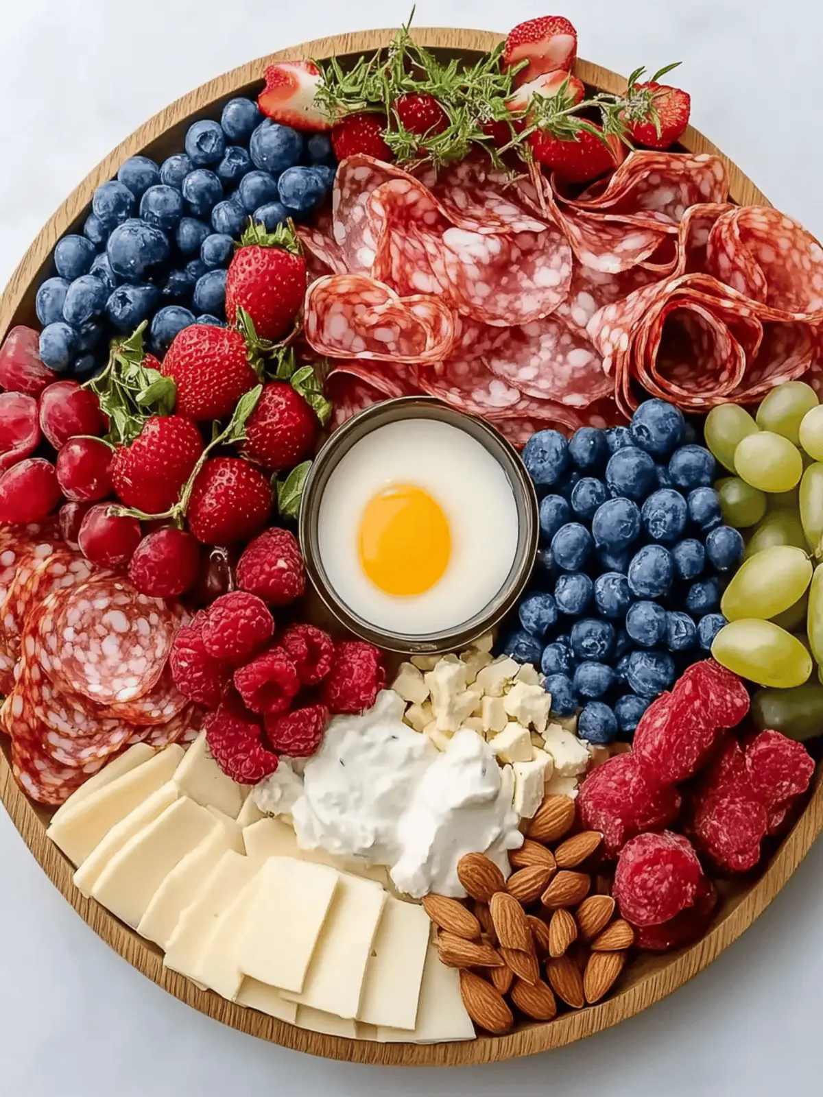 Healthy Red White and Blue Charcuterie Board