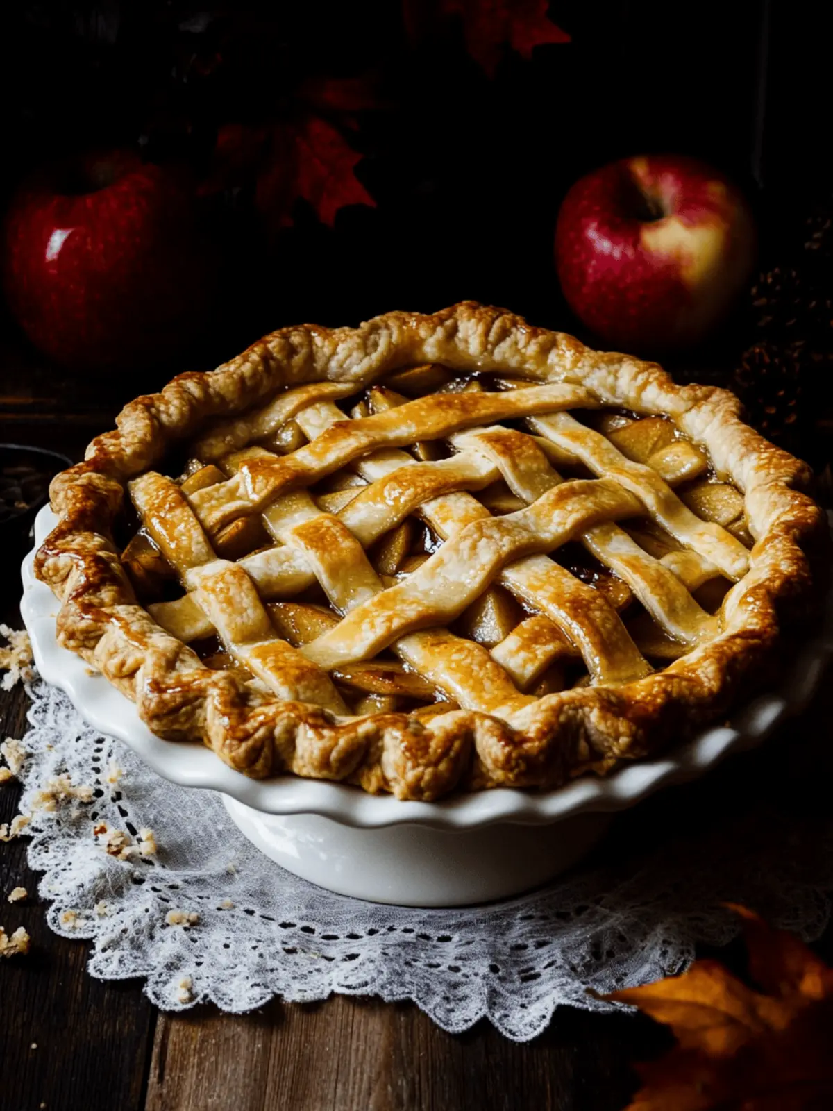 Toffee Apple Pie with Vanilla Custard