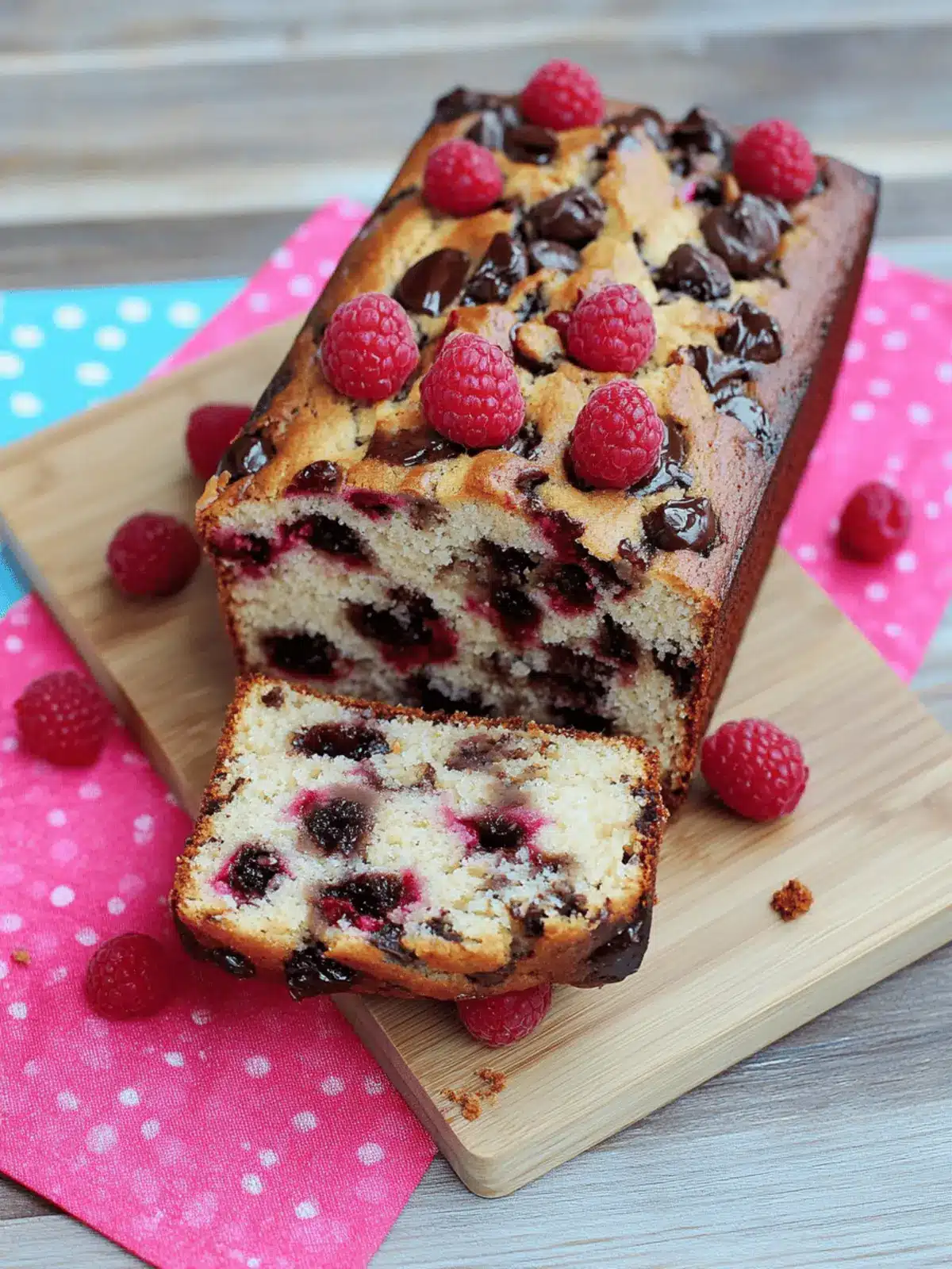 Raspberry Dark Chocolate Banana Bread