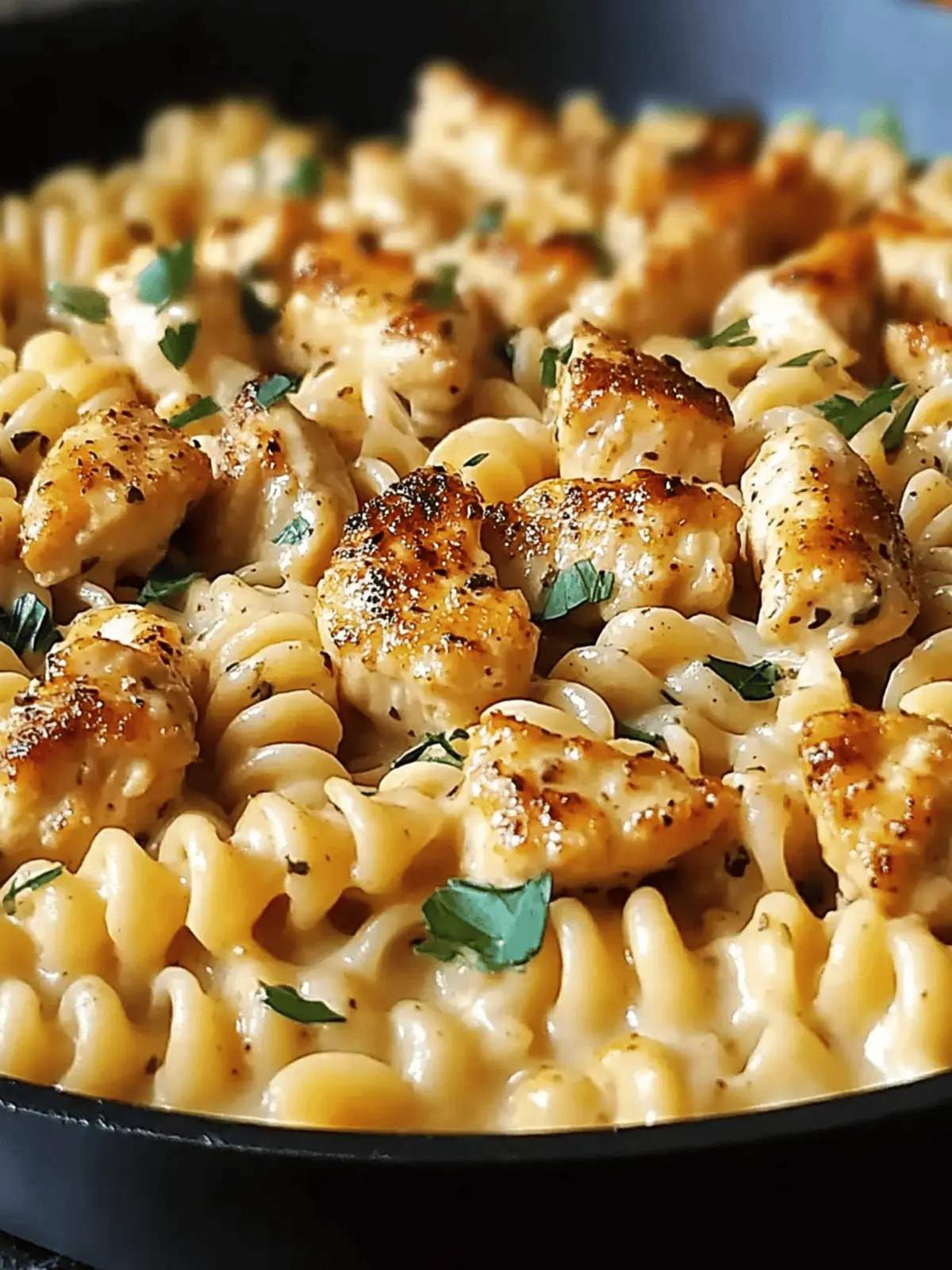Cheesy Cajun Garlic Chicken Rotini Skillet