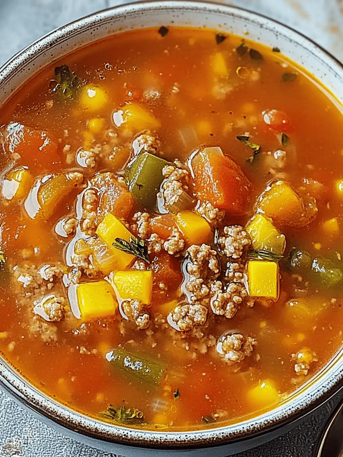 Tomato Hamburger Vegetable Soup