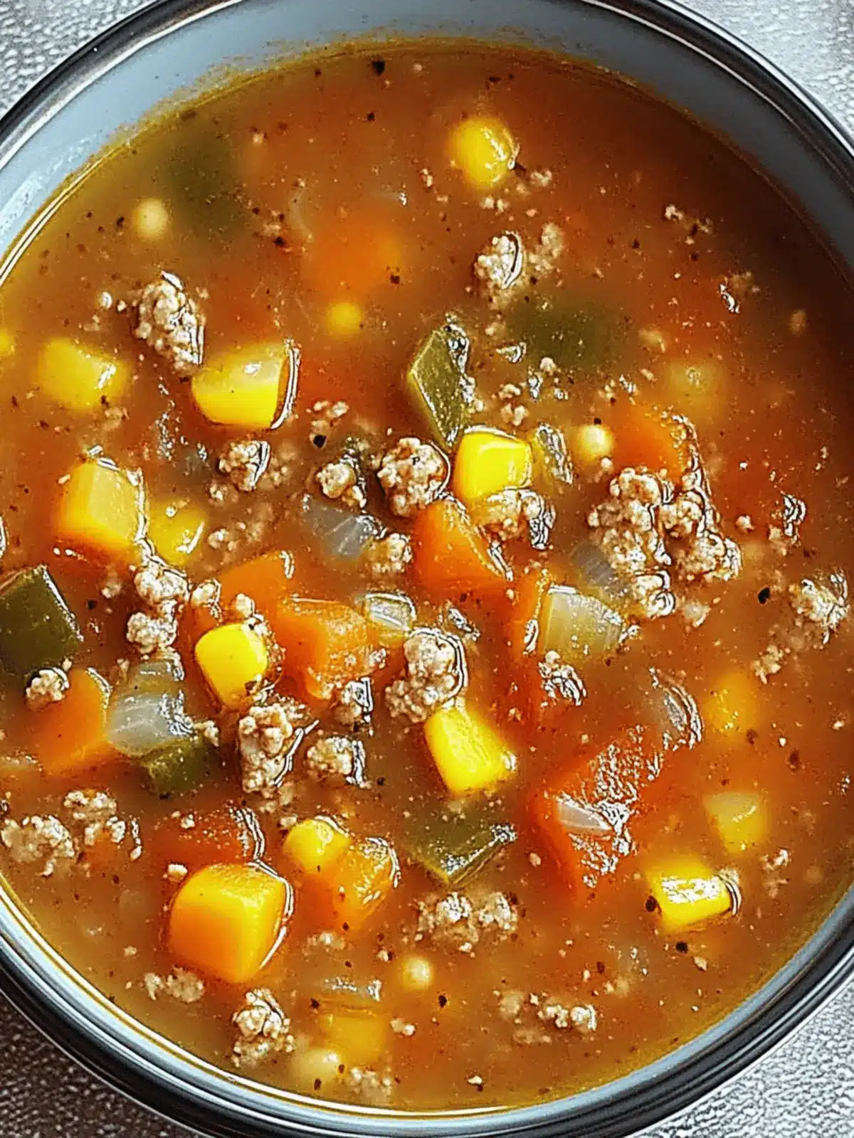 Tomato Hamburger Vegetable Soup