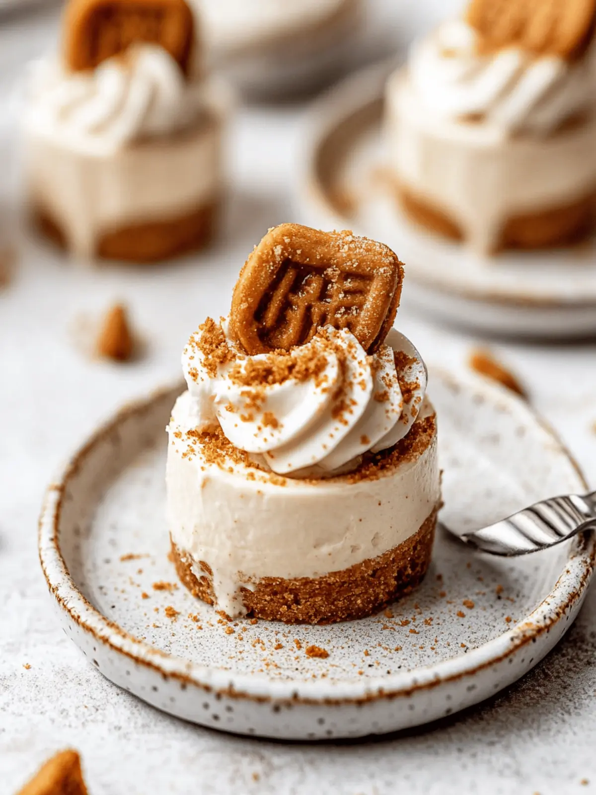 No Bake Mini Biscoff Cheesecakes