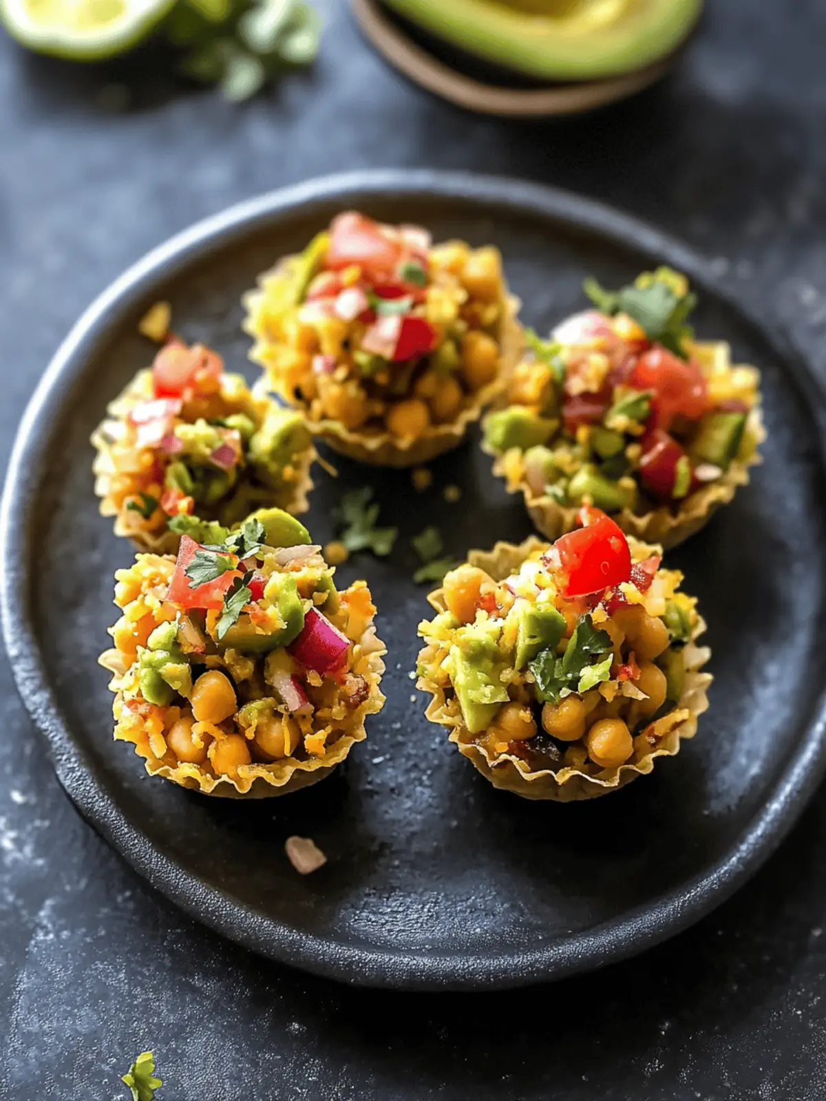 Chickpea Avocado Bhel Cups