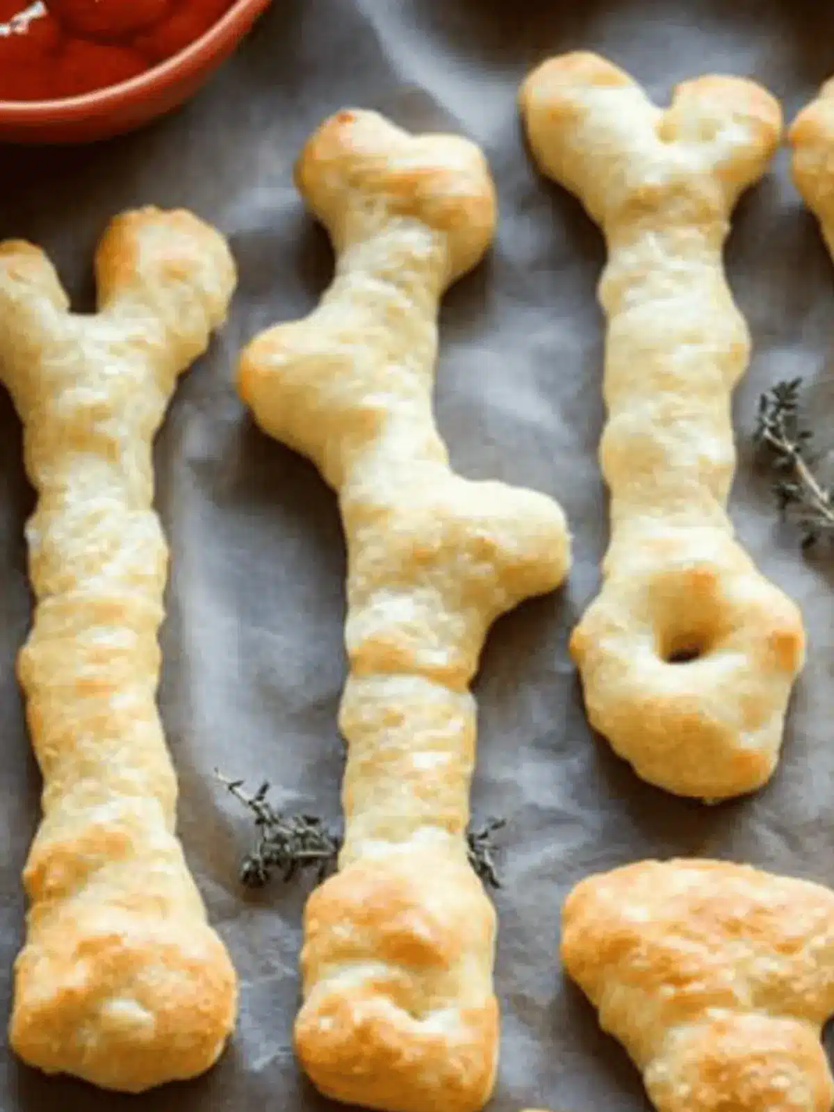 Cheesy Halloween Breadstick Bones