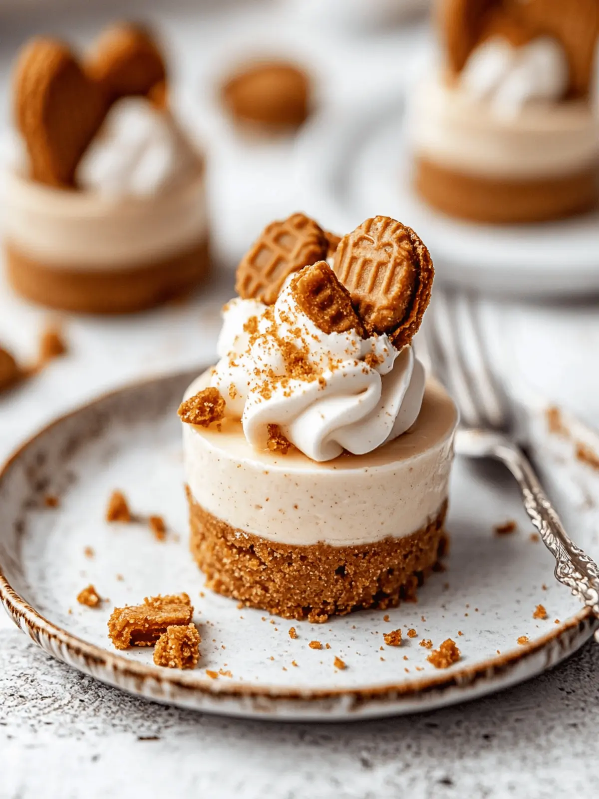 No Bake Mini Biscoff Cheesecakes