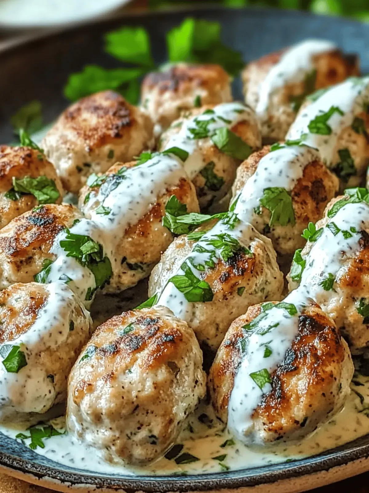 Chicken Kofta with Garlic Yogurt Sauce
