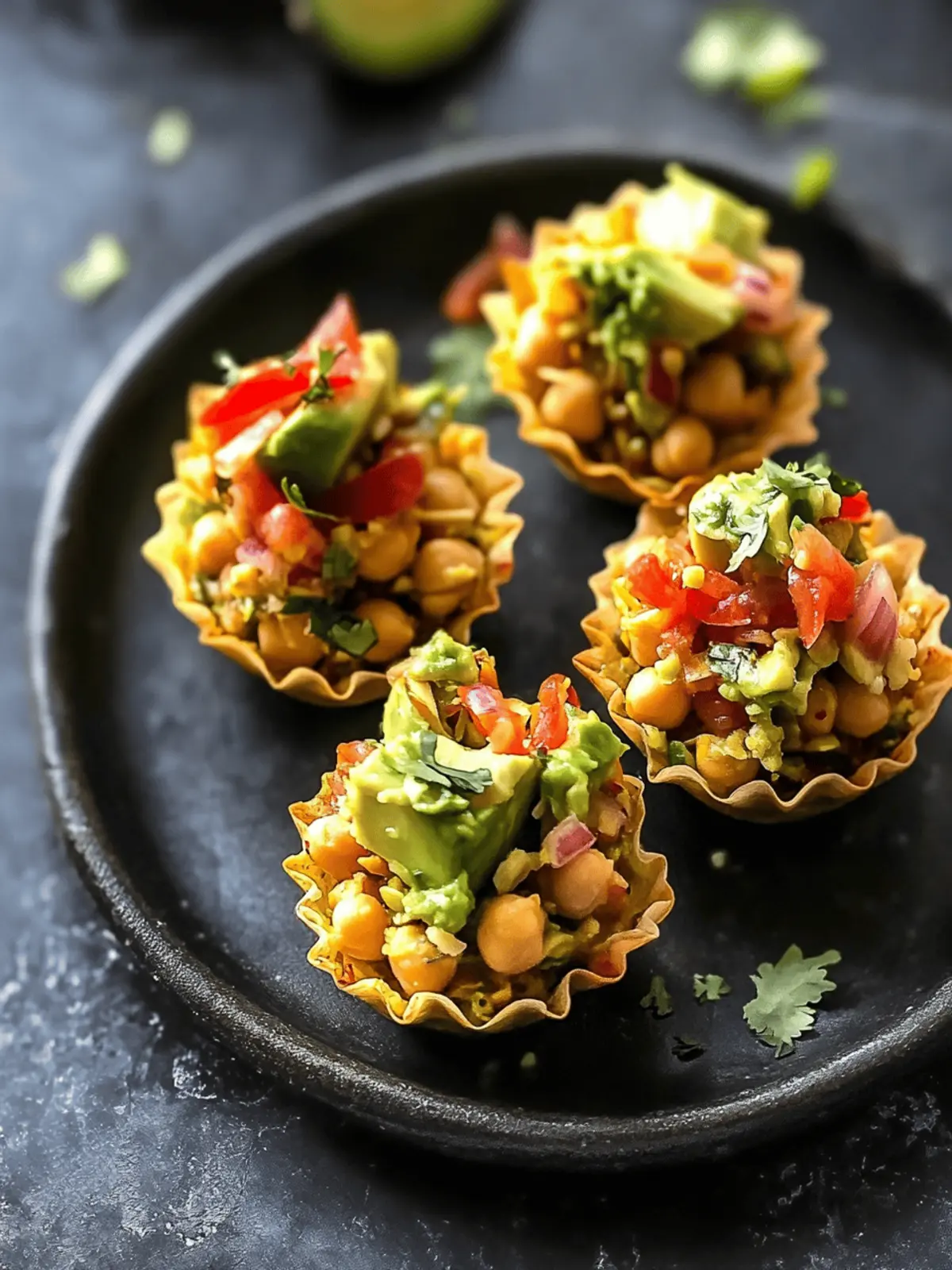 Chickpea Avocado Bhel Cups