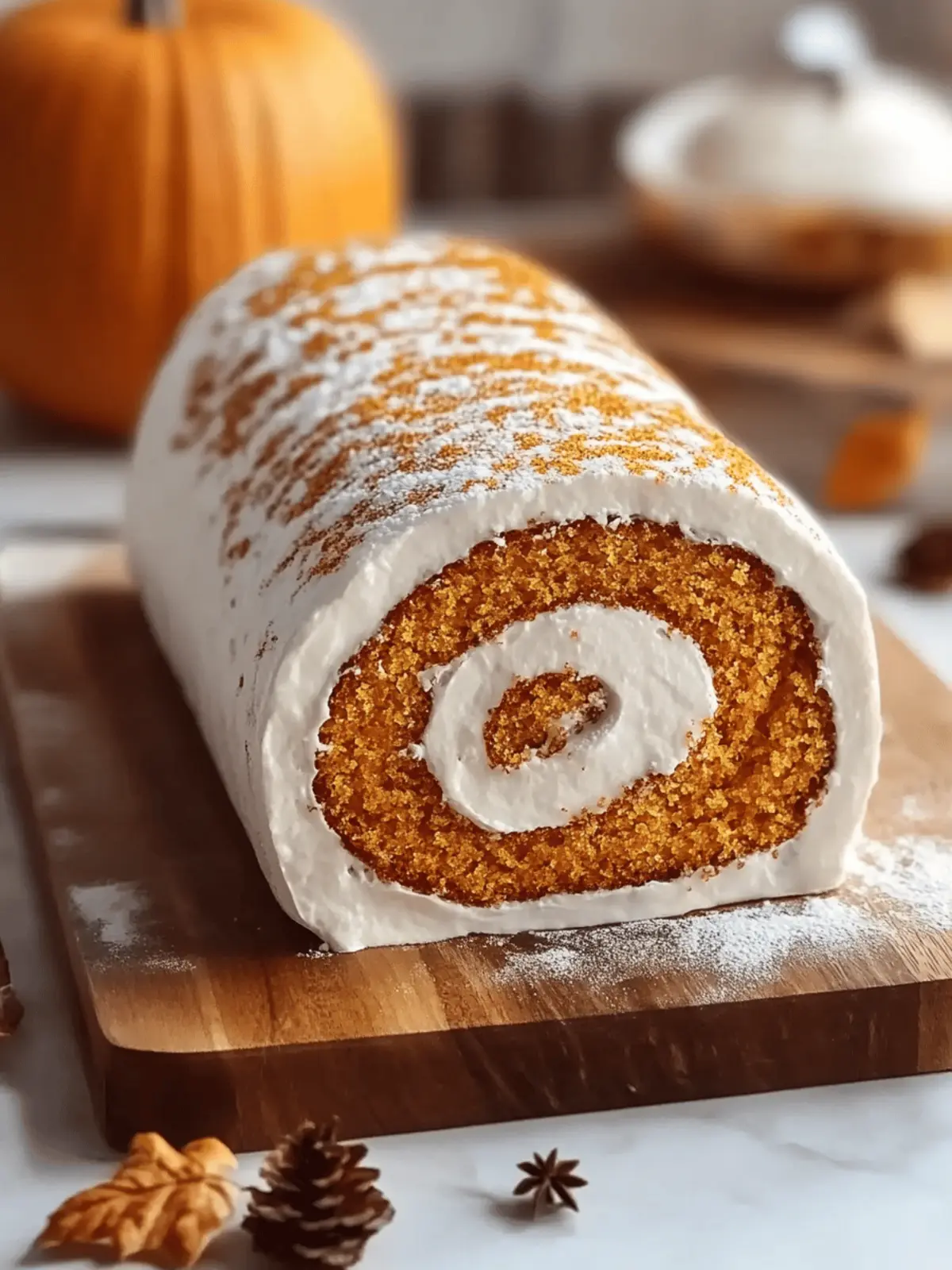 Fall Pumpkin Spice Roll Cake