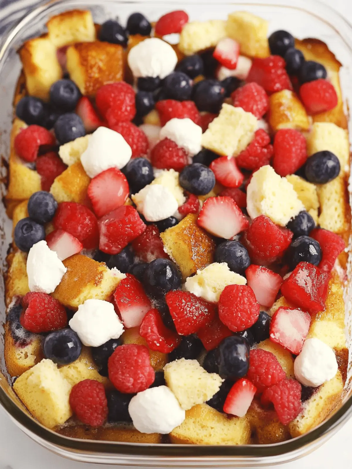 Red White and Blue French Toast Bake