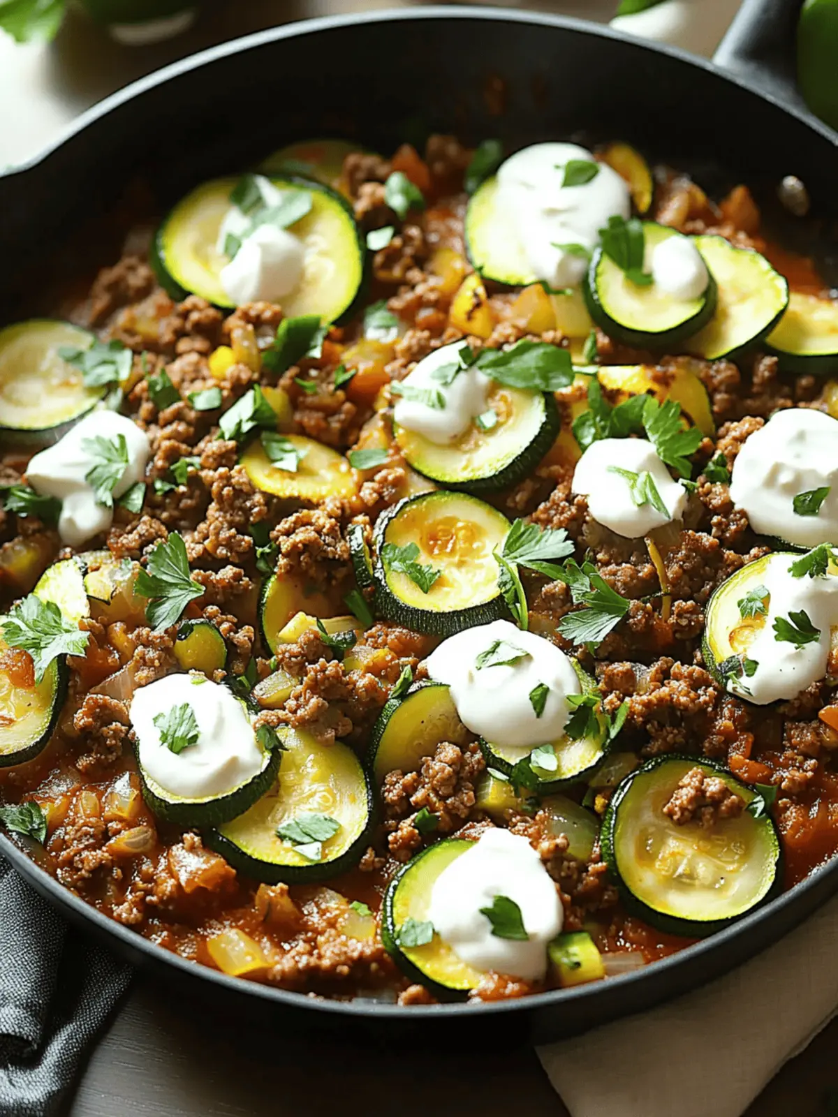 Zucchini and Ground Beef Skillet