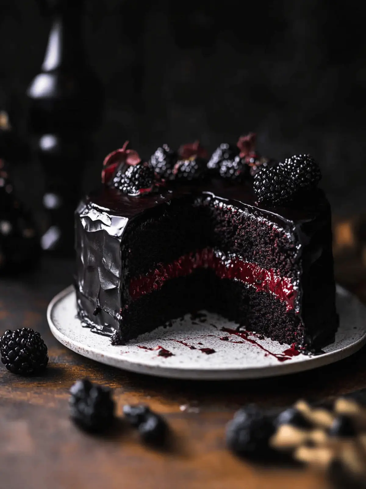 Black Velvet Halloween Cake