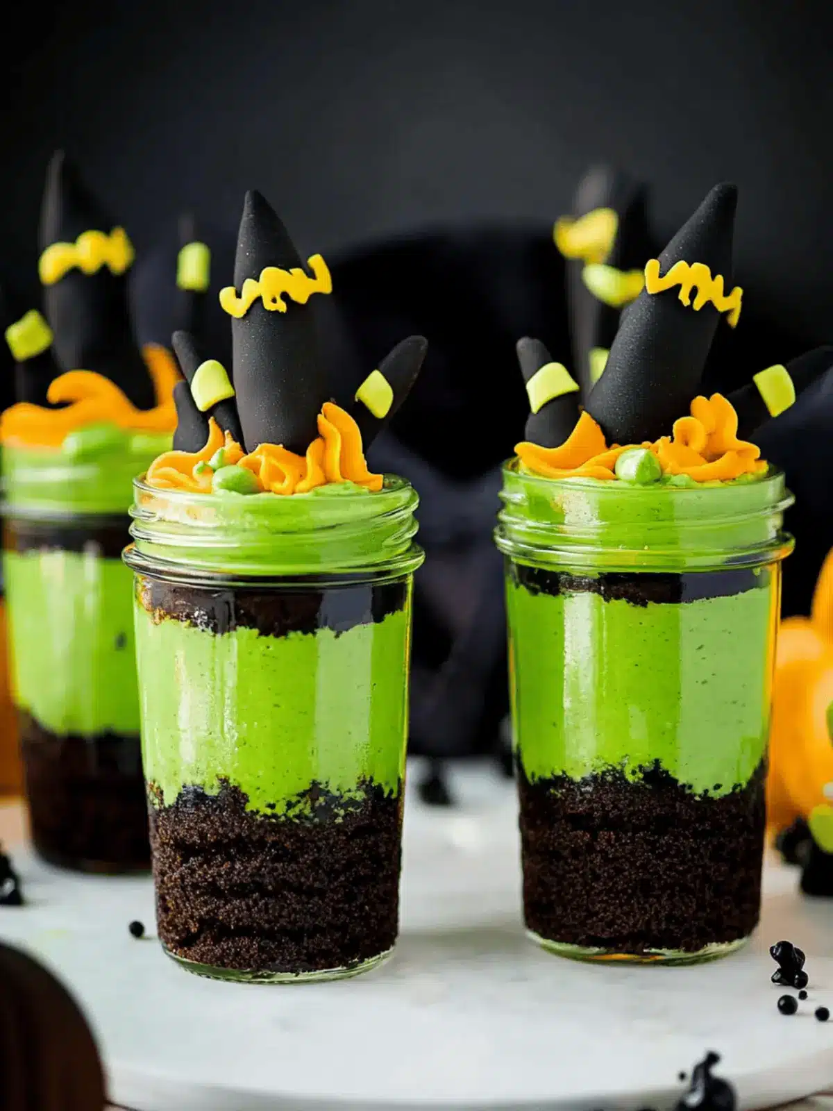 Witches' Brew Halloween Cake Jars