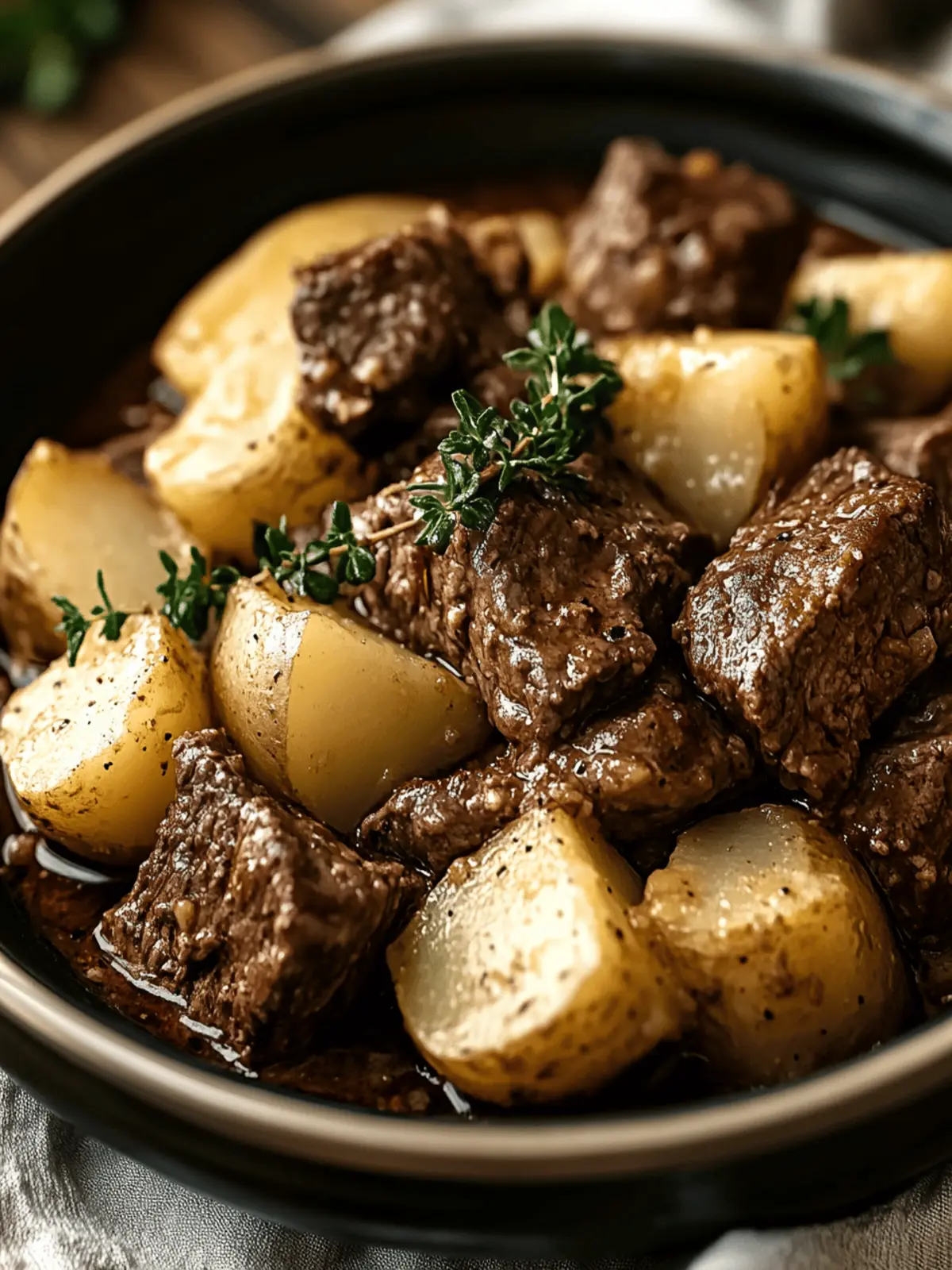 Crockpot Loaded Steak and Potato Bake