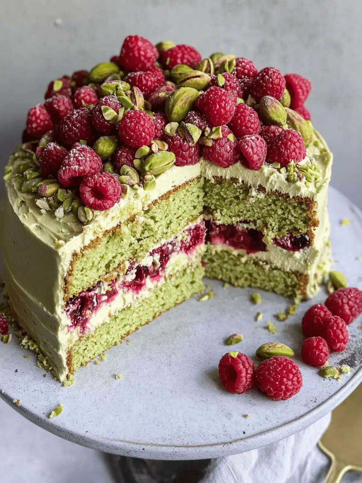 Pistachio Raspberry Cake