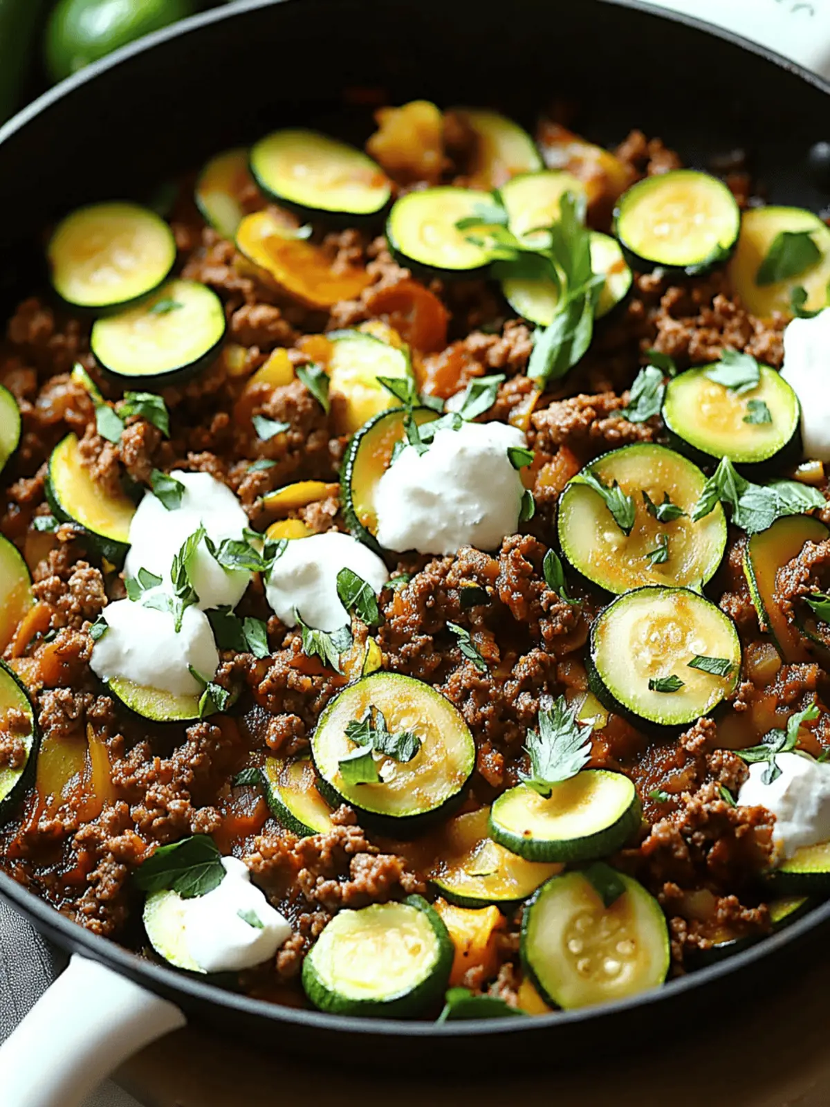 Zucchini and Ground Beef Skillet
