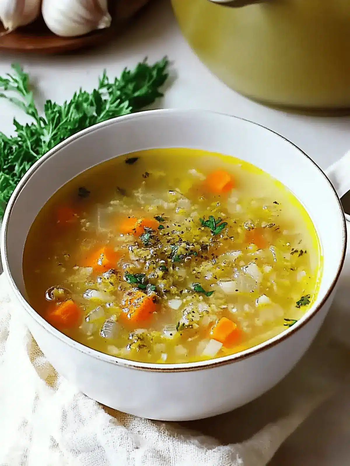 Healing Garlic Soup for Colds
