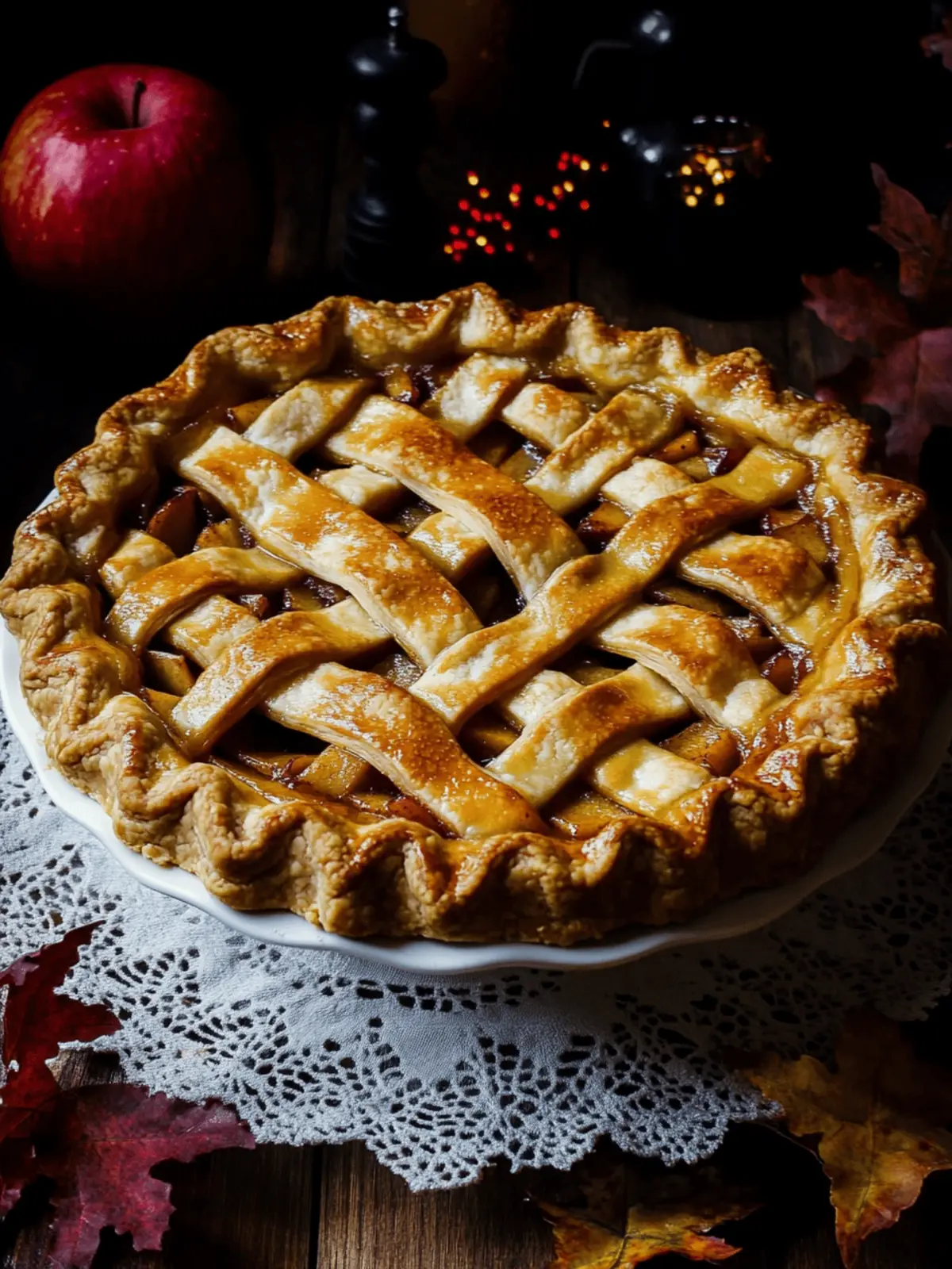 Toffee Apple Pie with Vanilla Custard