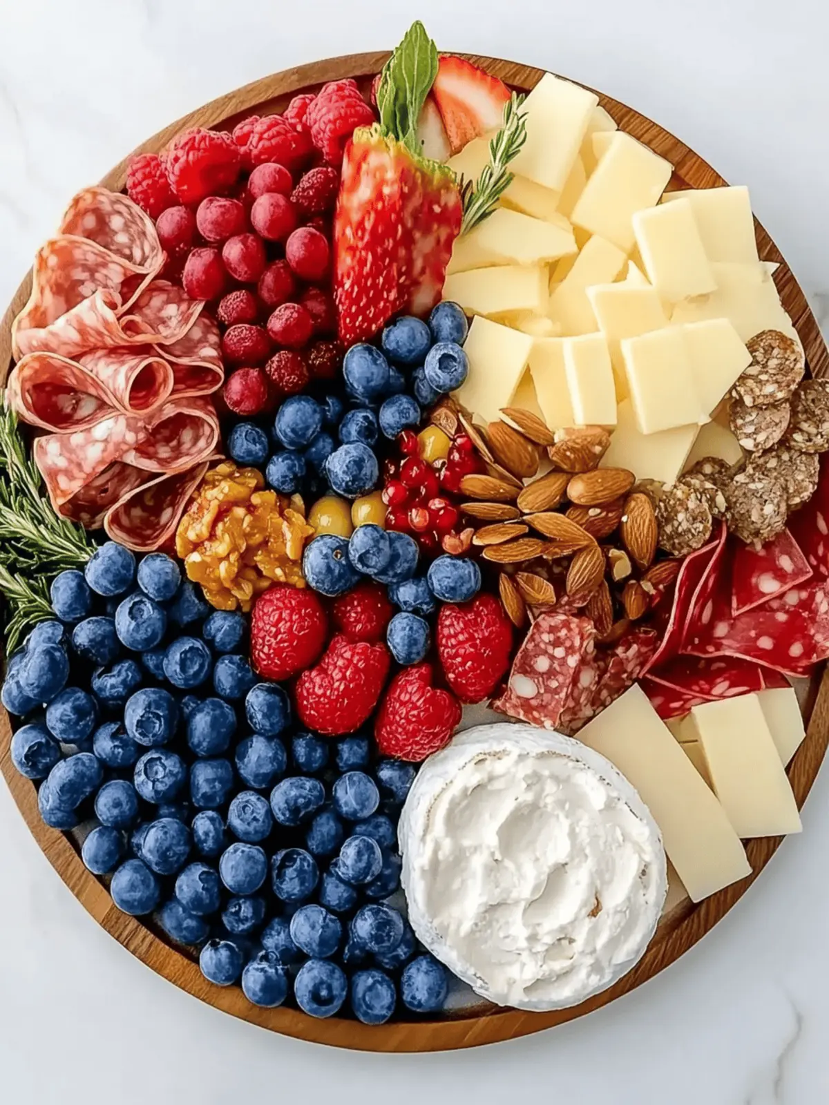 Healthy Red White and Blue Charcuterie Board