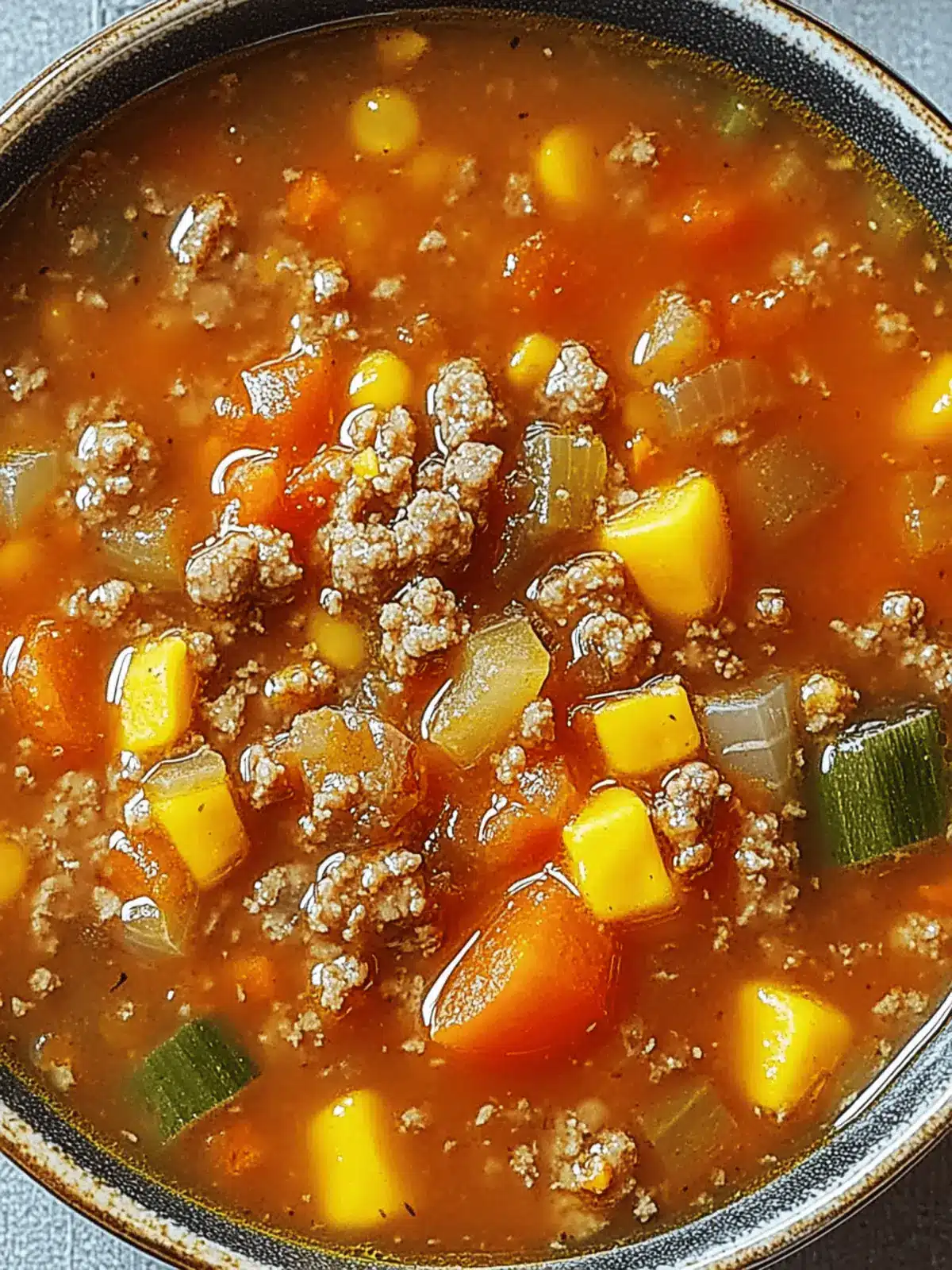 Tomato Hamburger Vegetable Soup
