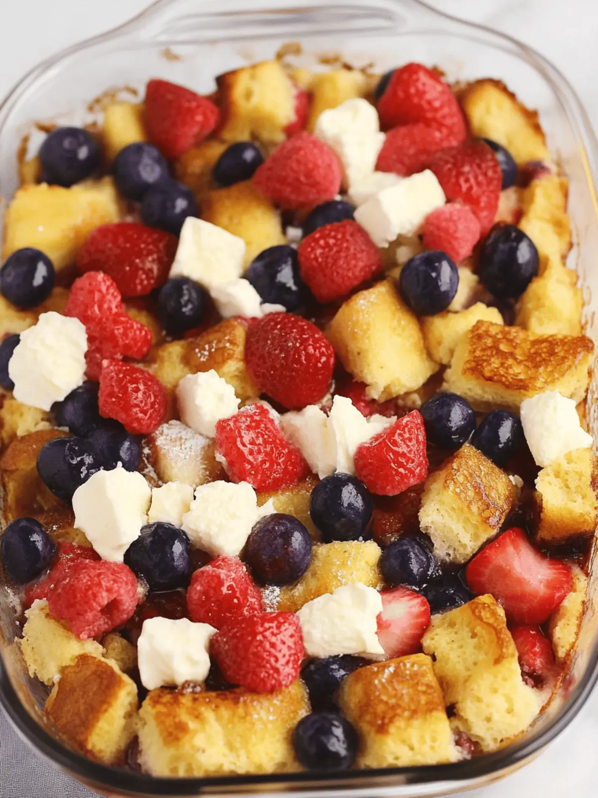 Red White and Blue French Toast Bake